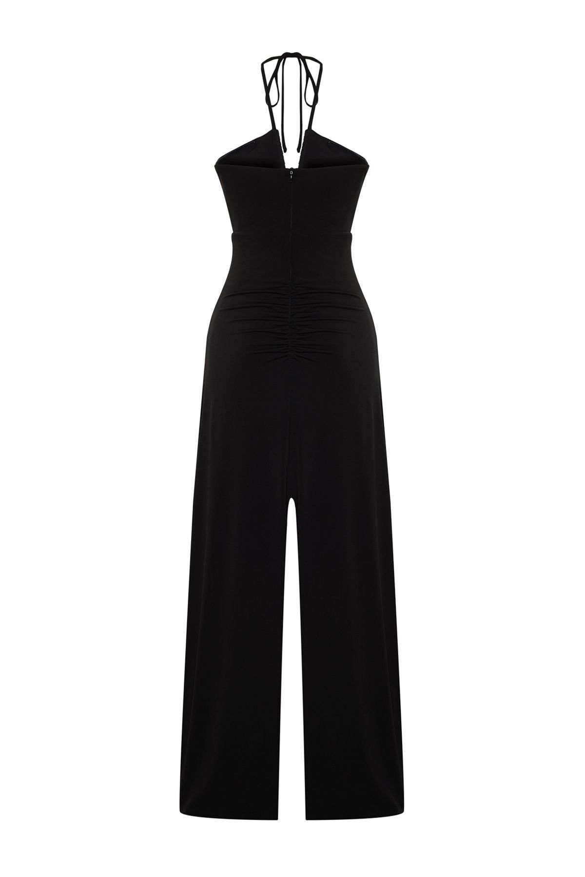 Trendyol Collection-Czarna długa suknia wieczorowa o kroju A - TPRSS24AE00000 9