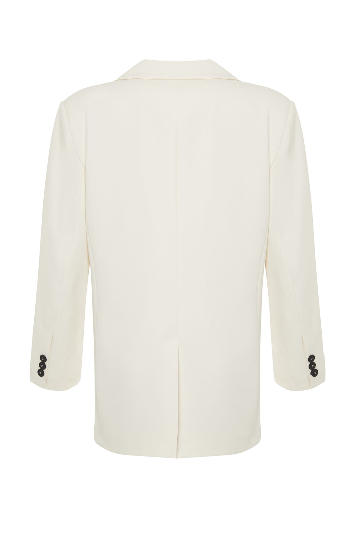 Trendyol Collection-Ecrufarbener, übergroßer, gewebter Basic-Blazer TWOSS24BC00029 10