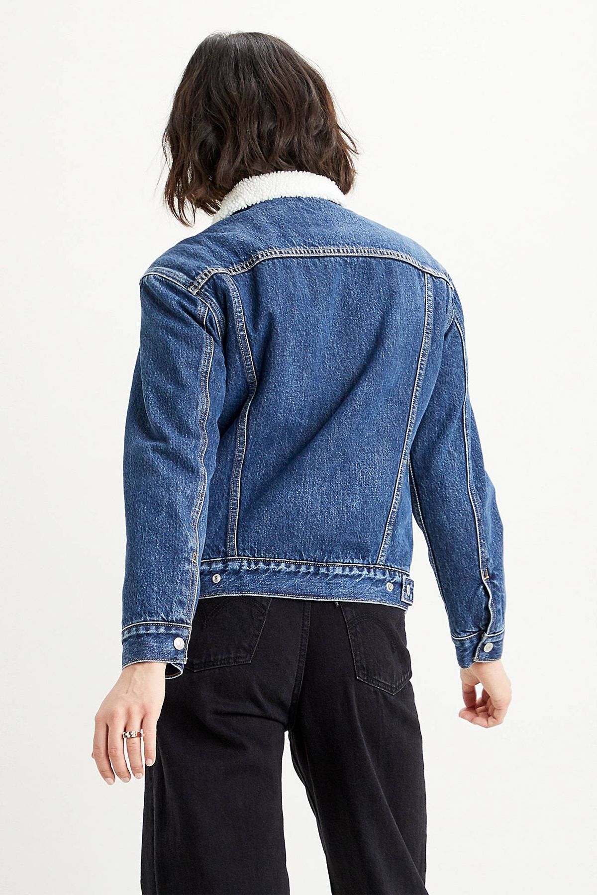 Levi's-Damska niebieska, bawełniana kurtka dżinsowa o swobodnym kroju 3