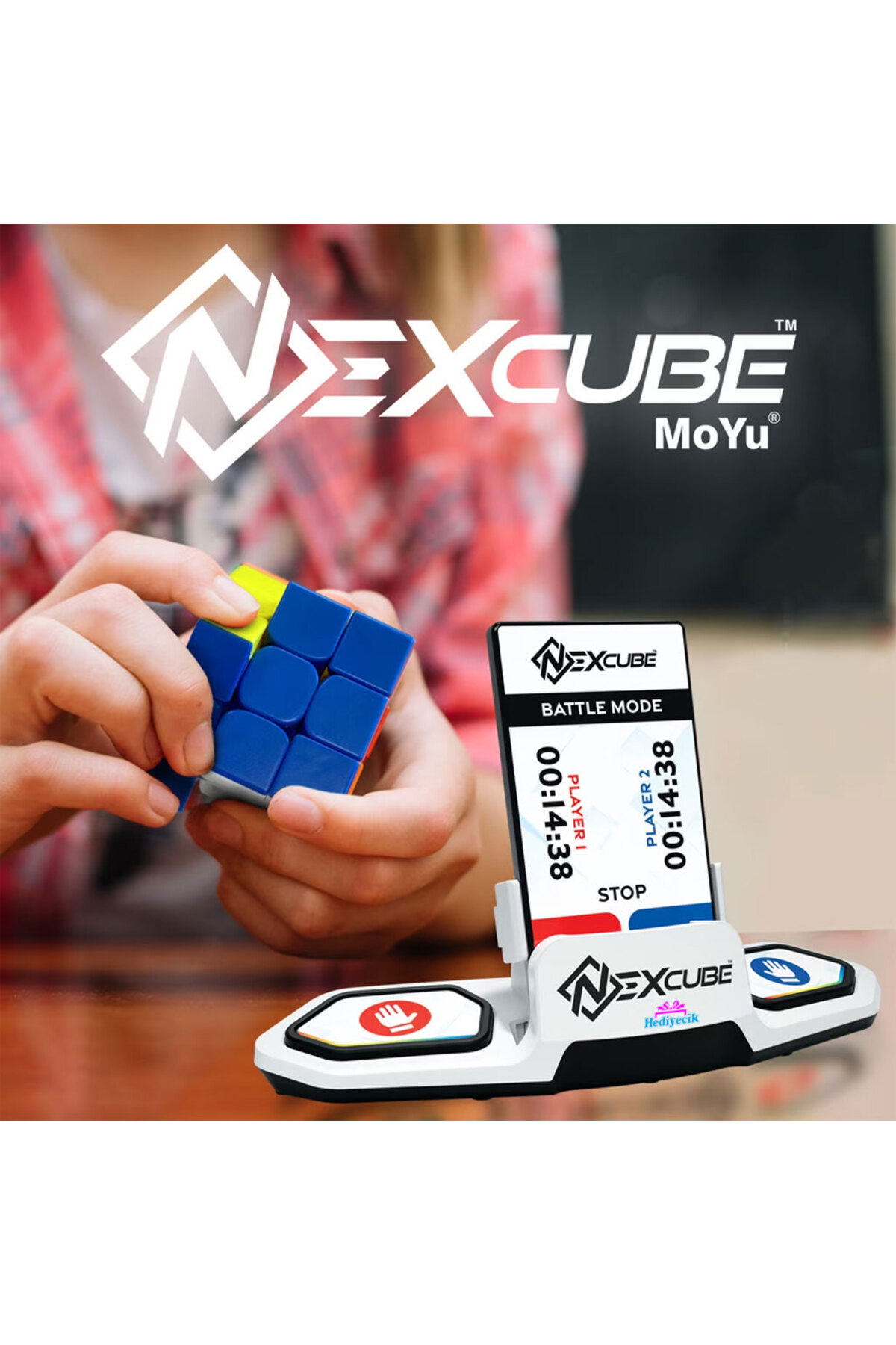 hediyecik Nexcube 3x3 Yarışma Paketi 2'li Zeka Küpü Rübik Küp Seti Mobil Uygulamalı fotoğrafı 6 (önizleme)