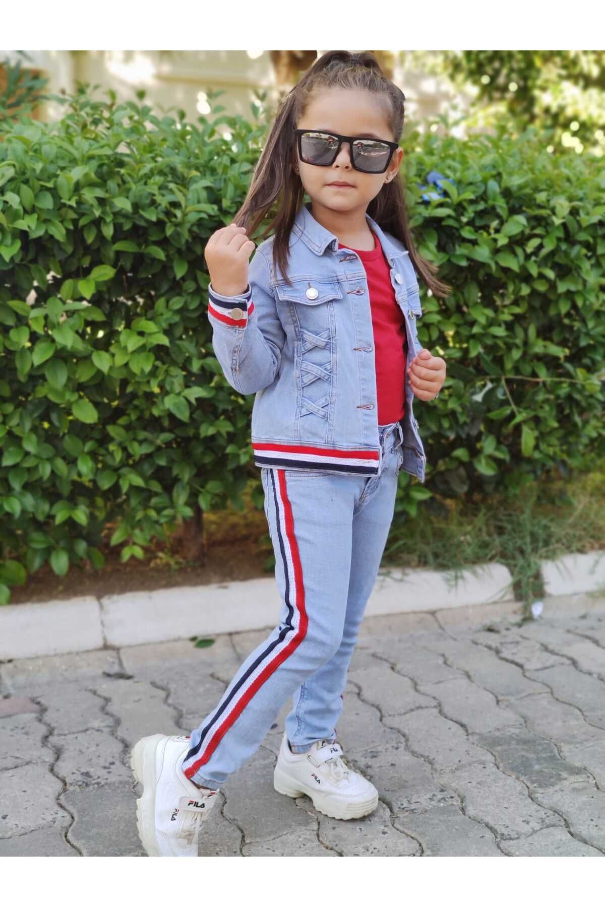 EFE KIDS-Girl's Jeans Jacket Jeans Trousers Children's Set 2