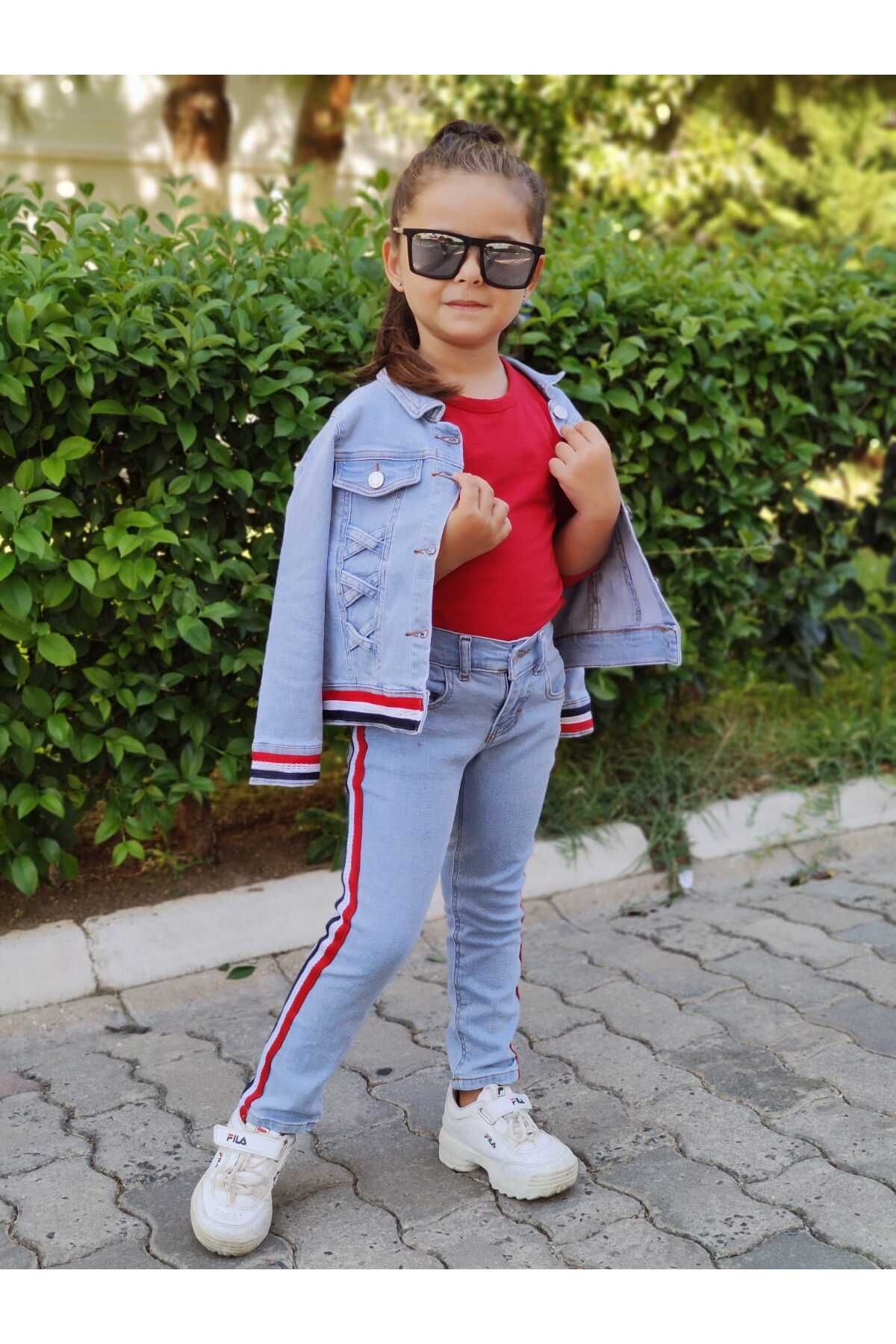 EFE KIDS-Girl's Jeans Jacket Jeans Trousers Children's Set 4