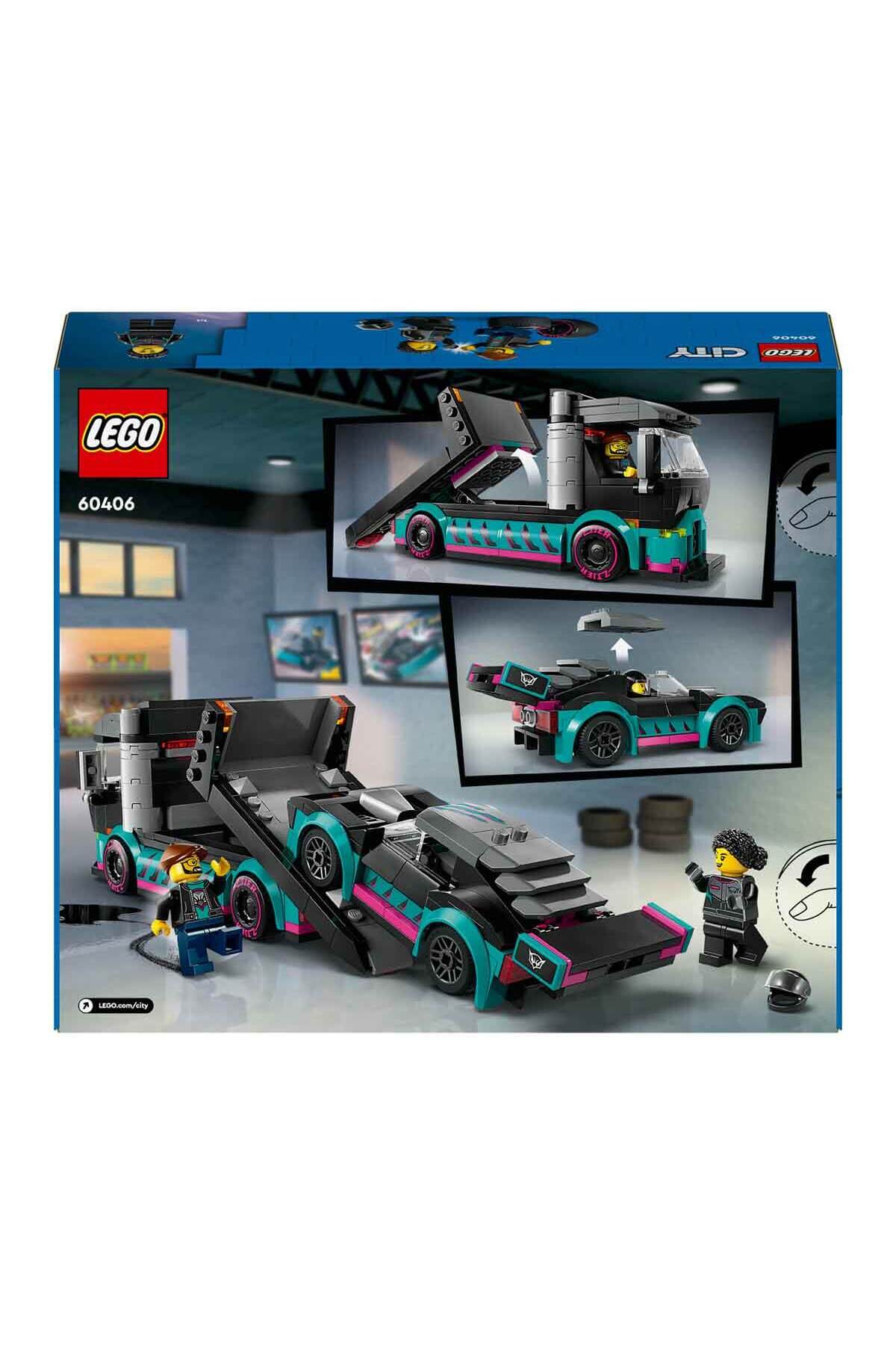 ® ماشین مسابقه‌ای شهری و کامیون حامل خودرو 60406 برای کودکان ۶ سال و بالاتر Y