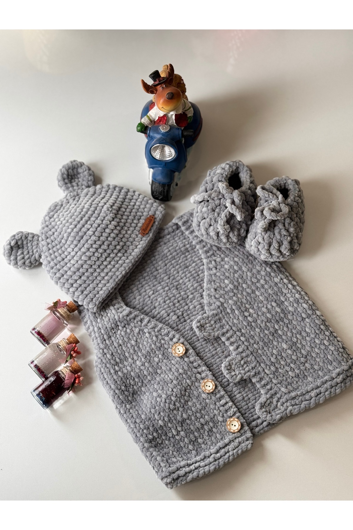 STARRY STORE Hand Knitted VELVET Newborn 0-6 Months Baby Set