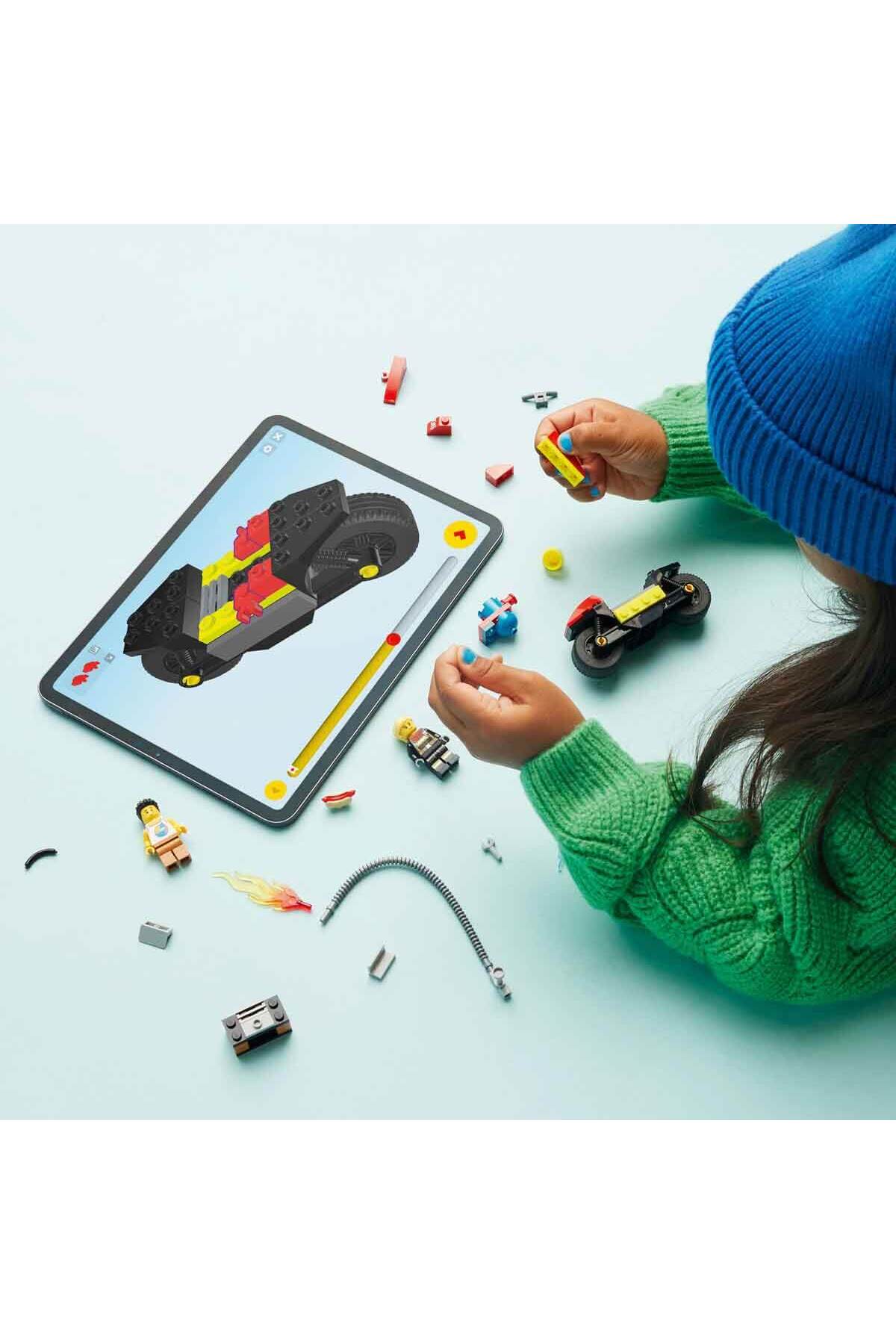 ® موتورسیکلت آتش‌نشانی شهری 60410 – موتورسیکلت ماشین آتش‌نشانی برای کودکان ۴ سال به بالا