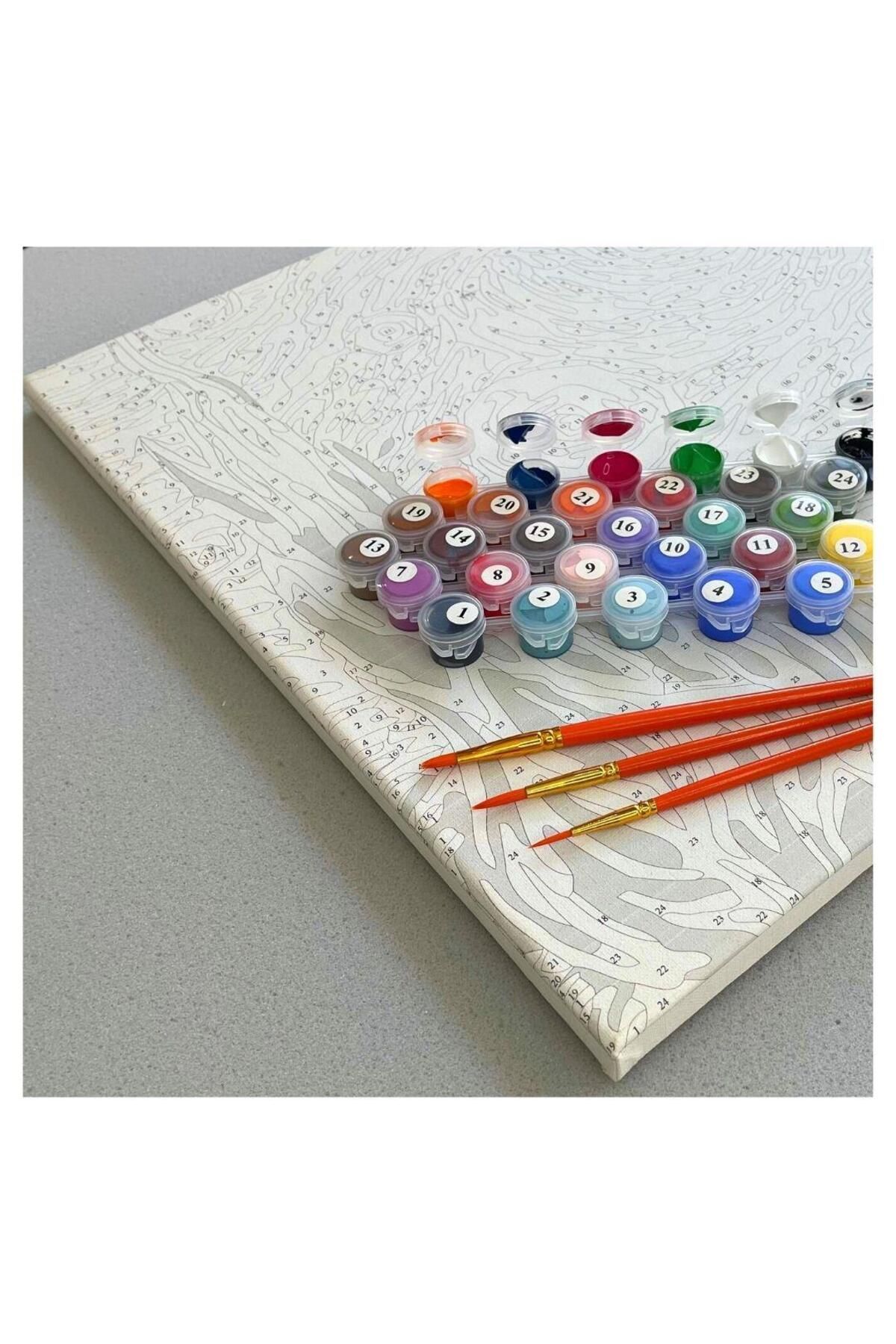 Talehobby-Spring Floral Painting Set - 60x75cm with Pulley Stretch, Numbers and Brushes Included 4