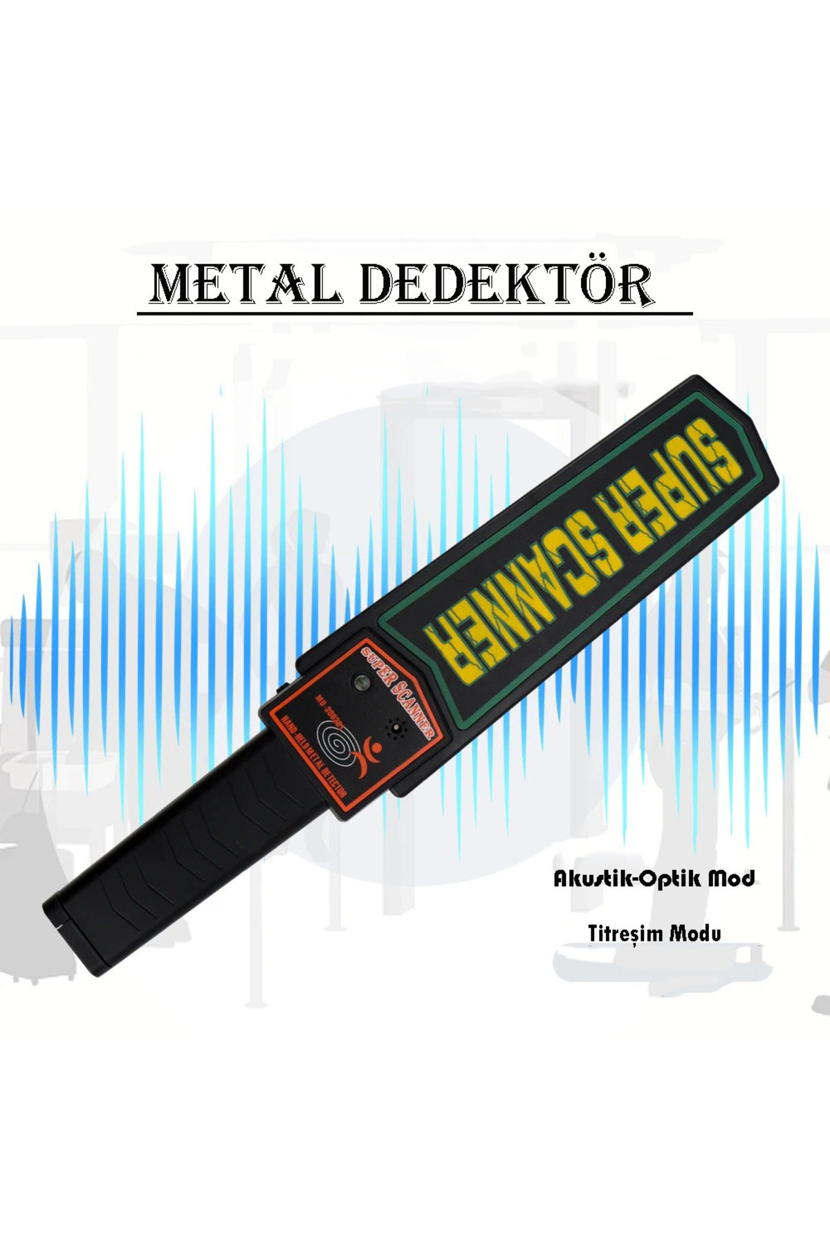 TechTic Metal Üst Arama El Dedektörü Güvenlik Havaalanı Okul