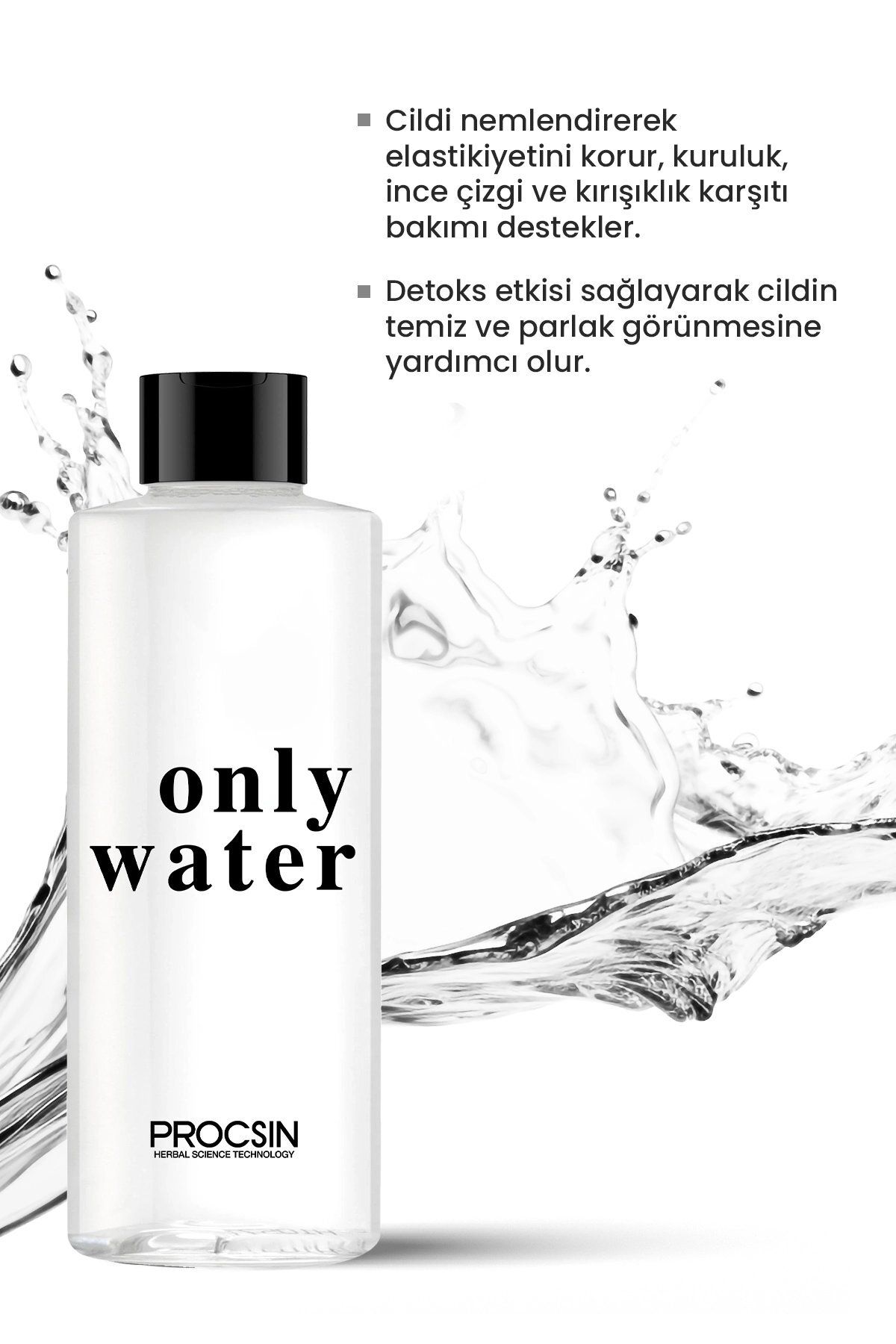 PROCSIN آب تنها (100٪ آب) پاک کننده طبیعی پوست و آرایش