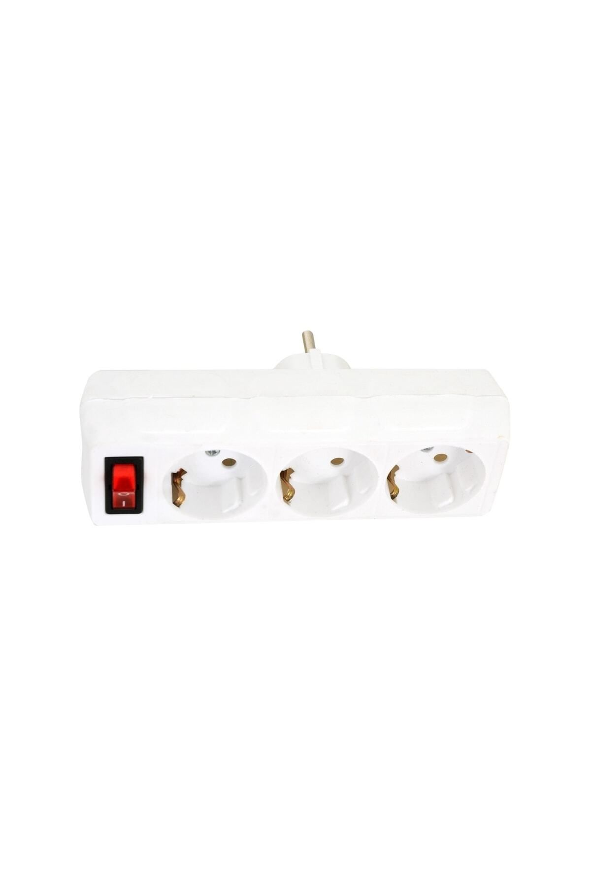 UFO-White Current Protected Triple Socket - Switched 3
