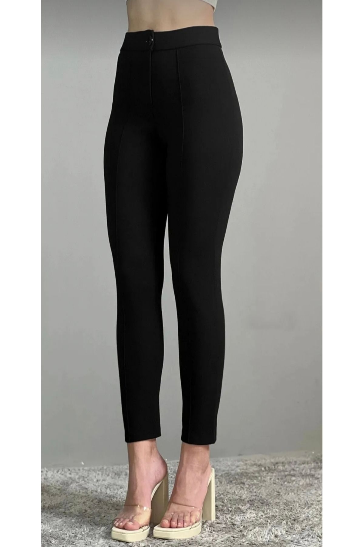 Zara Model Ultra Yüksek Bel Pensli Deri Pantolon Siyah