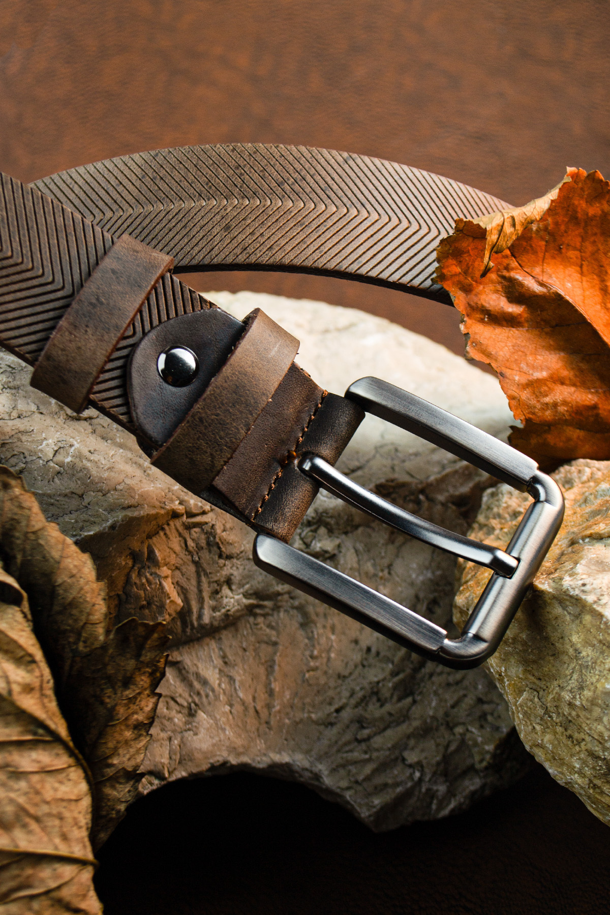 کمربند مردانه قهوه ای GAYIŞ | PREMİUM اورجینال - تصویر 4