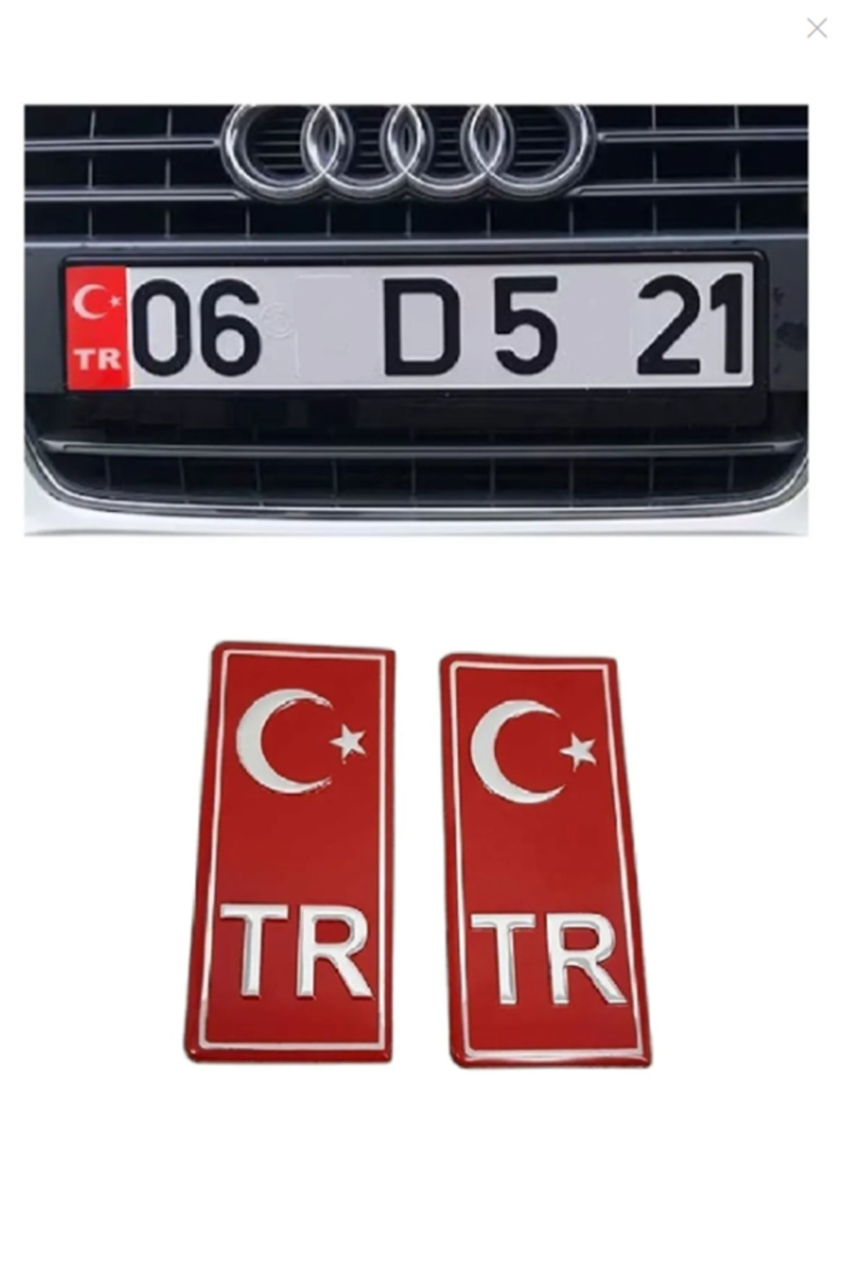 JDM Araç Plaka Arması Kırmızı Tr Plaka Araç Sticker
