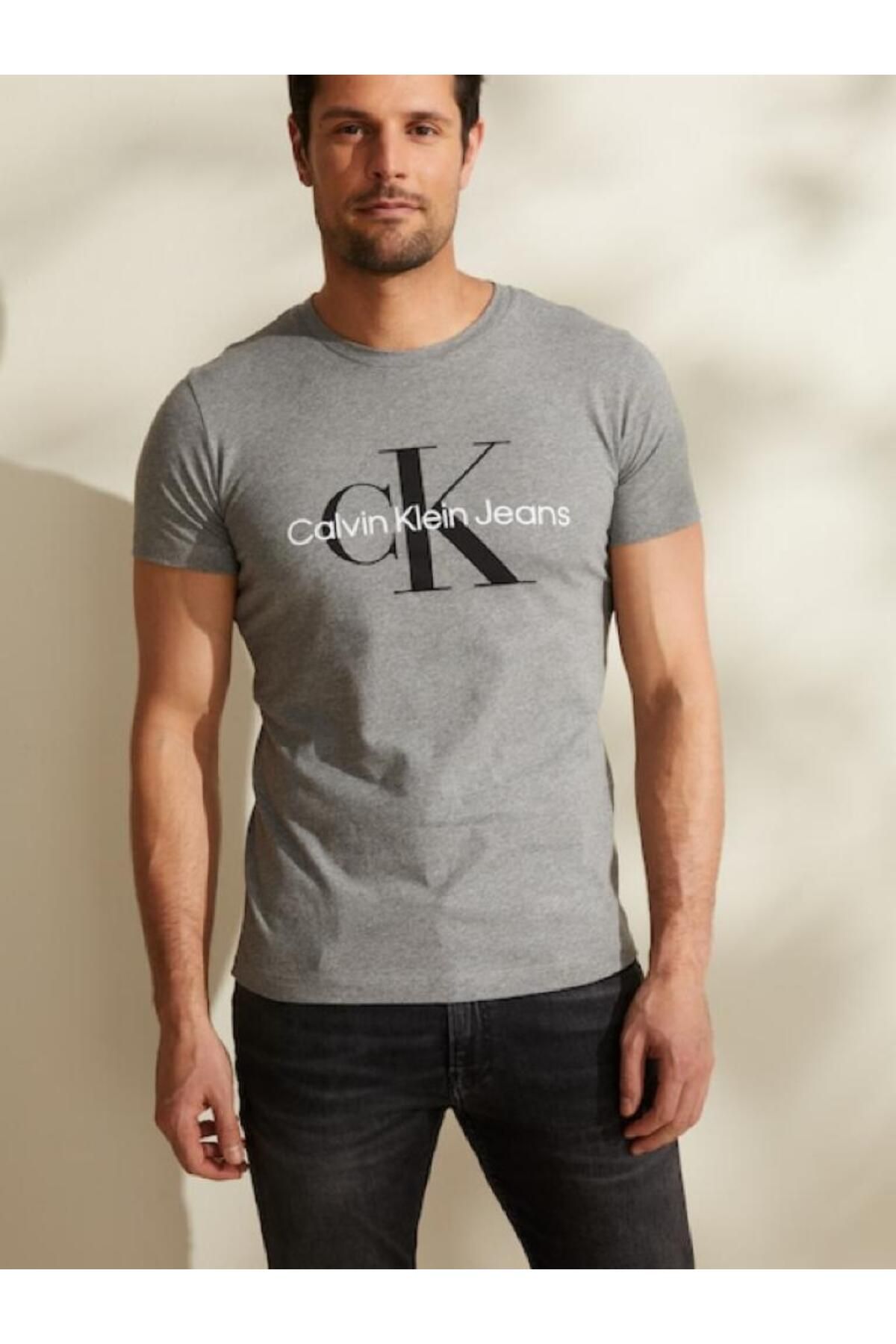Calvin Klein Icon c Monogram Short Sleeve Men s T sh rt Erkek Giyim