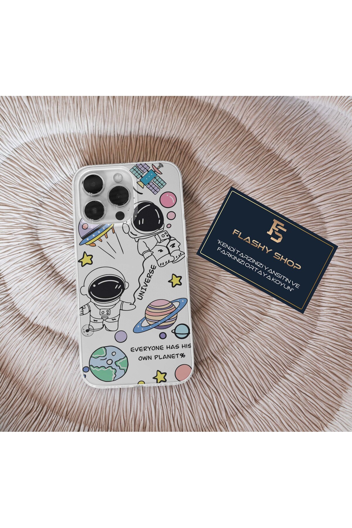 Transparent Case with Samsung Galaxy A35 Compatible Astronaut Design