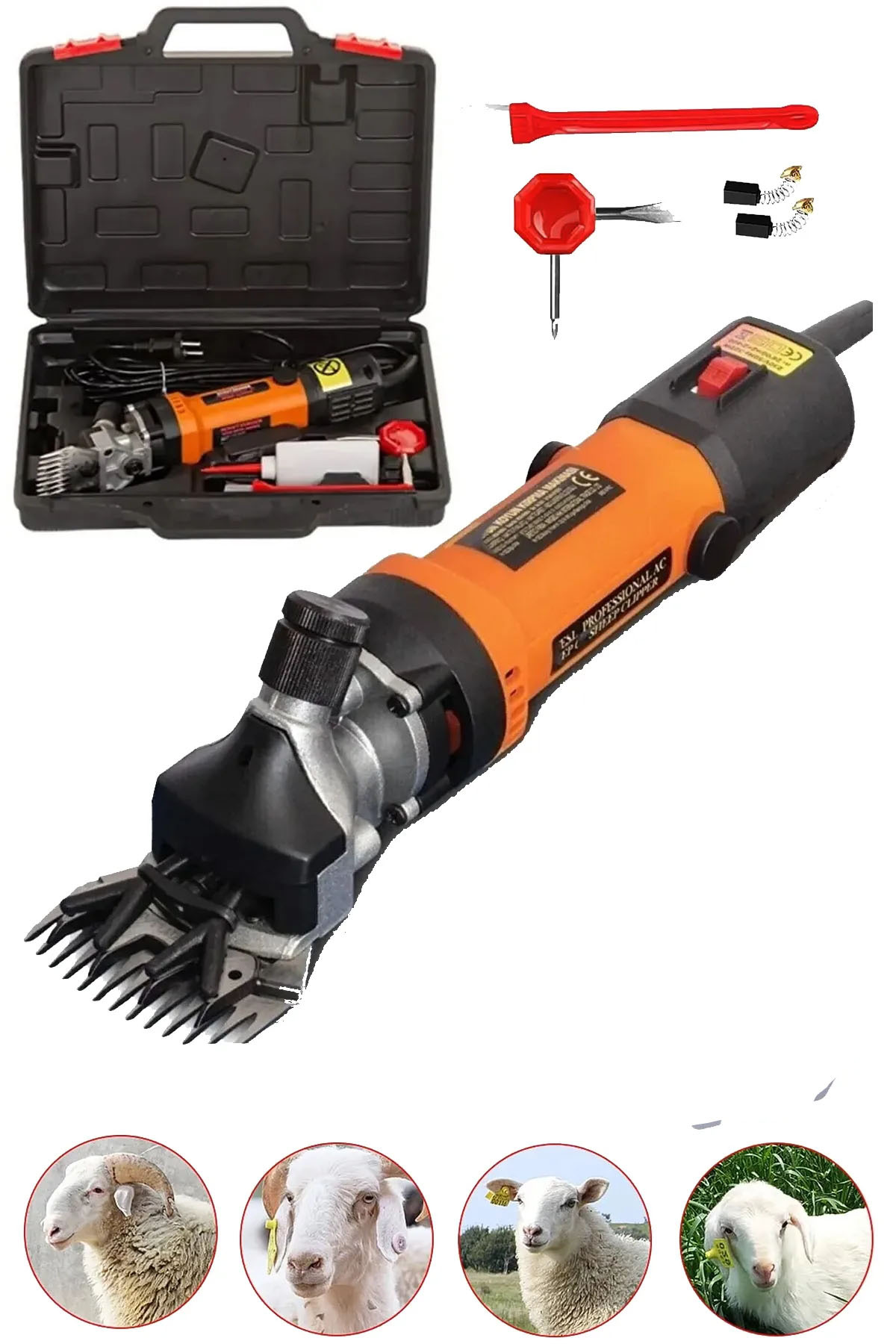 MOONSHOP Pro Alman Seri Metal Şanzuman Devir Ayarlı Profesyonel Koyun Kırpma Makinesi....