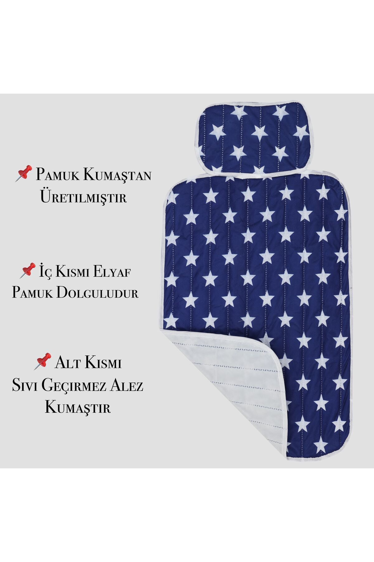 Pratik Alt Değiştirme Matı Minderi Alt Değiştirme Pedi Bakım Örtüsü (Lacivert)