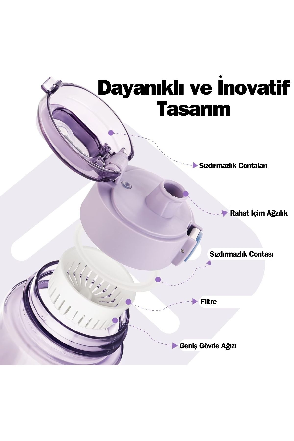 قمقمه ورزشی بنفش دسته حمل و نقل TKK 450ml در مقیاس پوشش قفل قابل راحت جریان آب تریتان Vagonlife