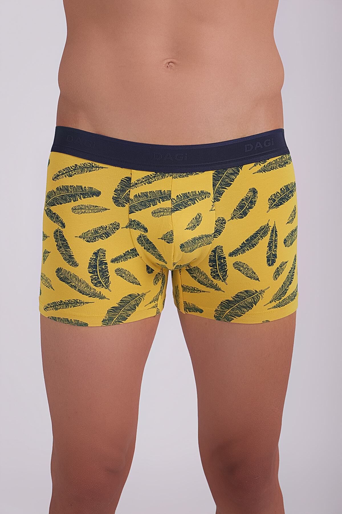 Dagi-Yellow Compact Leaf Pattern Boxer 1