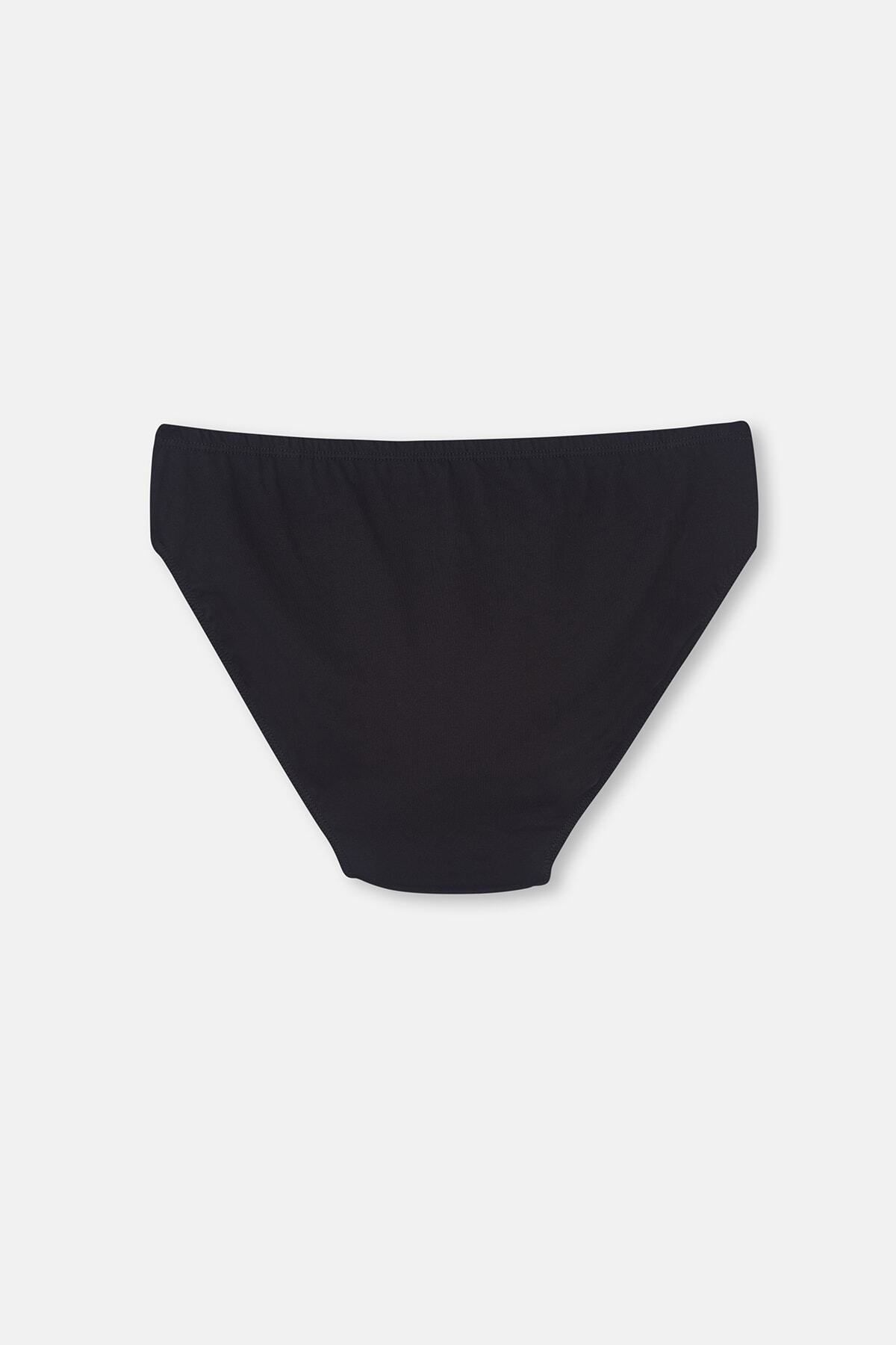 Dagi-Schwarzes, zweiteiliges Slip-Höschen aus gekämmter Baumwolle 4