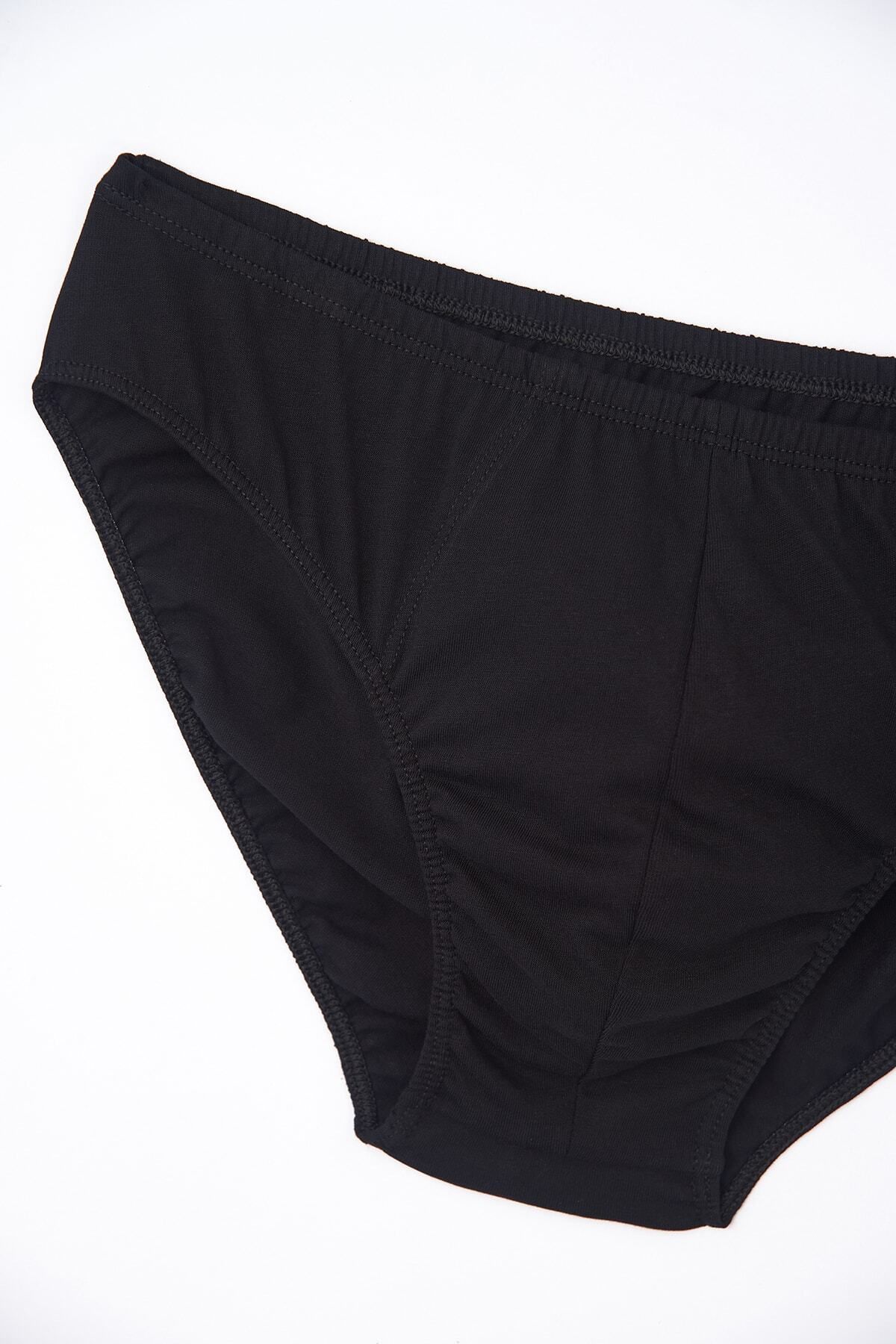 Dagi-Schwarzes, zweiteiliges Slip-Höschen aus gekämmter Baumwolle 3
