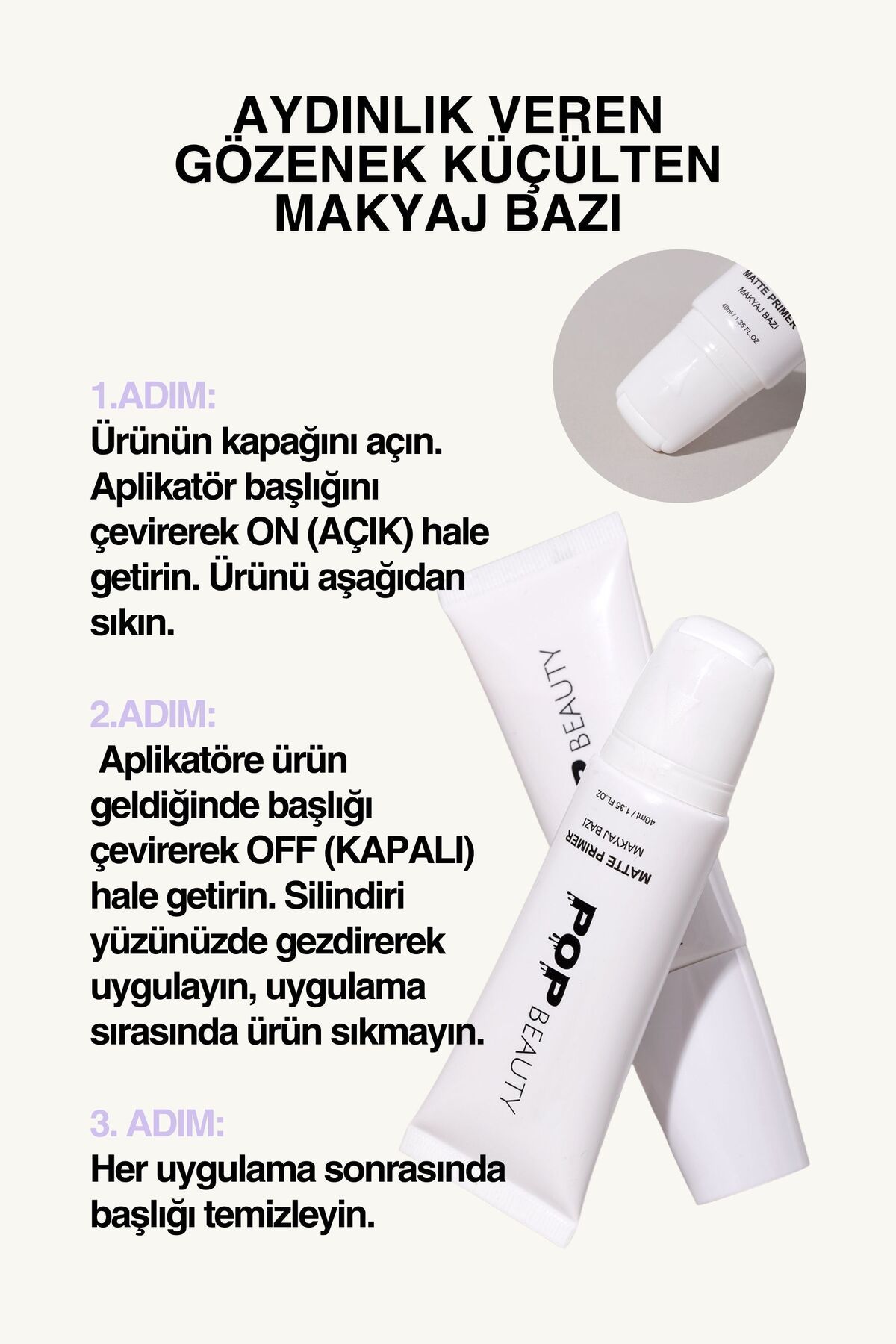 پایه آرایش روشن کننده، کمینه کننده منافذ، پرایمر، مرطوب کننده POP Beauty