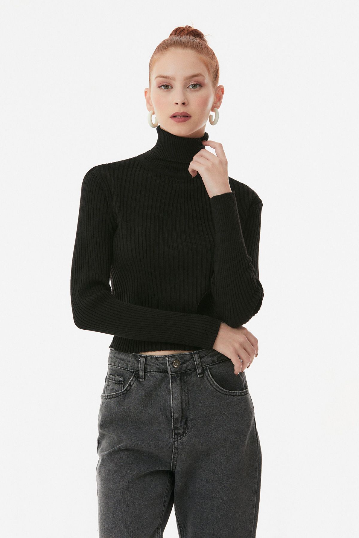 Fullamoda Sweater Black Tight Trendyol