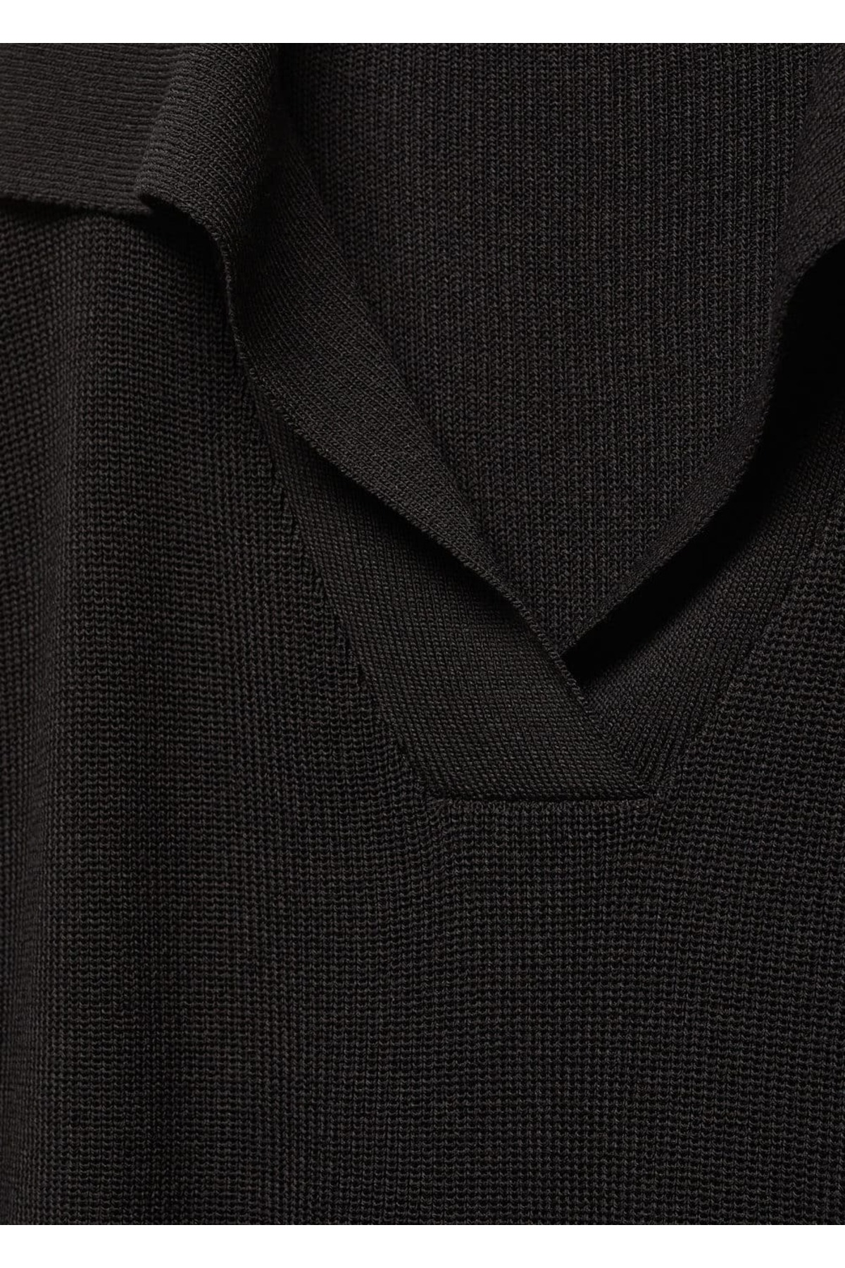 بافت و پلیور زنانه مشکی منگوMANGO | 57063814 اورجینال - تصویر 5