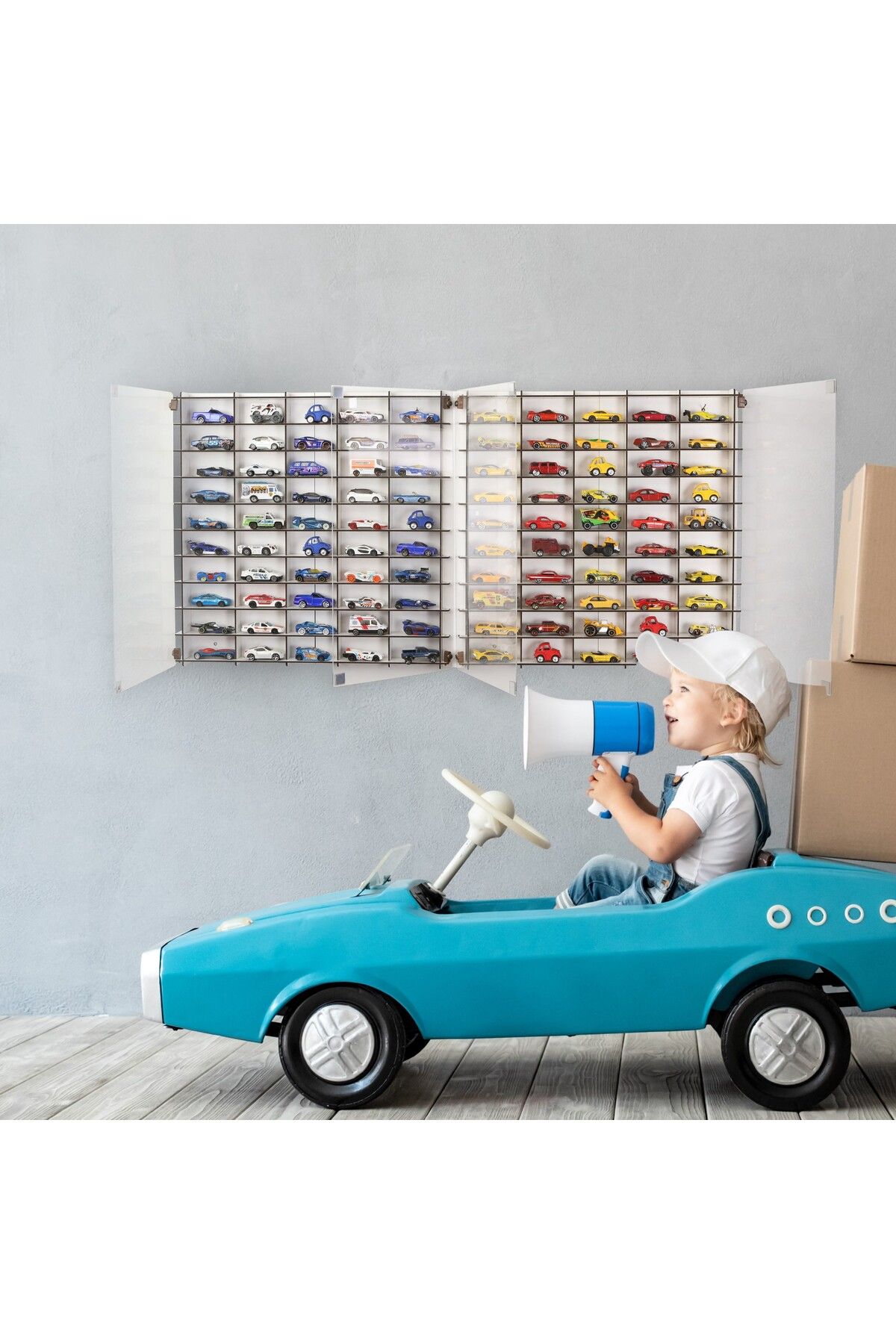 Pleksi Kapaklı 1/64 Hotwheels Matchbox Oyuncak Hobi Koleksiyon Model Araç Rafı