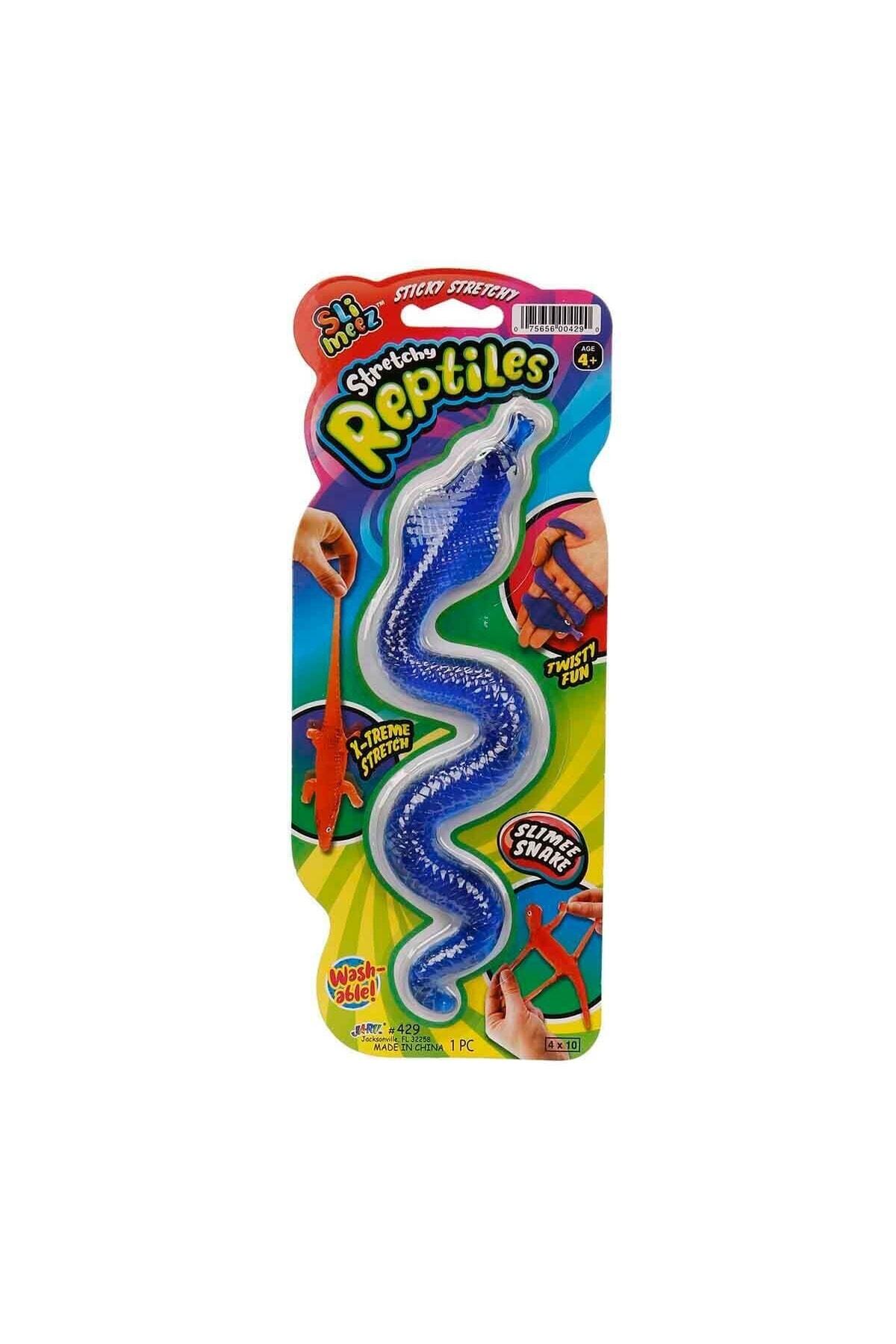 Yılan Streç Yumuşak Esneyen Uzayabilen Yılan Büyük Boy Stretchy Snake Mavi 19 Cm