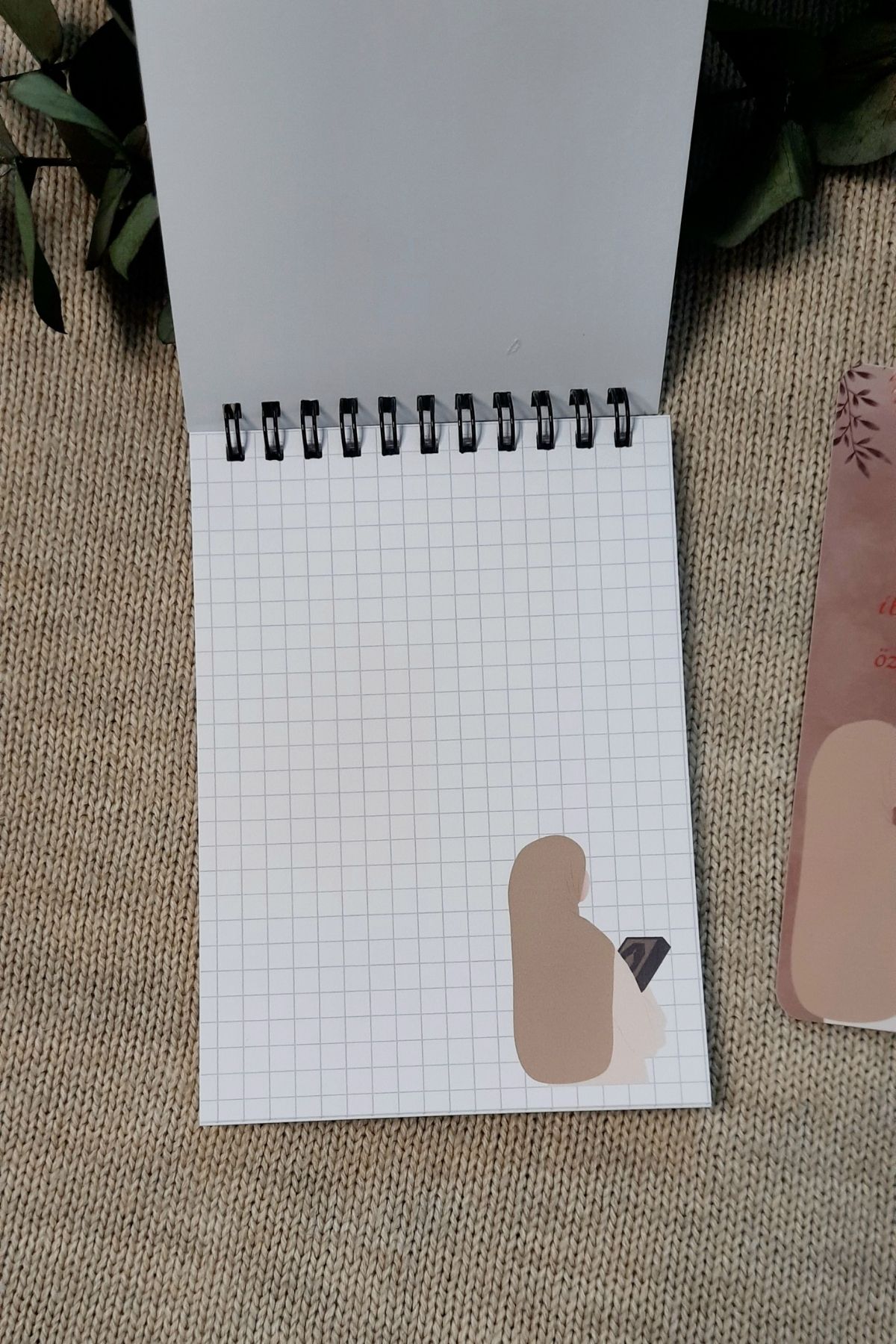 Burak Baskı Tasarım-Ahsen Hicab Girl / A-6 Wire Spiral Checked Notepad NotepadMemo Pad, Memo Pad, Ramadan 2
