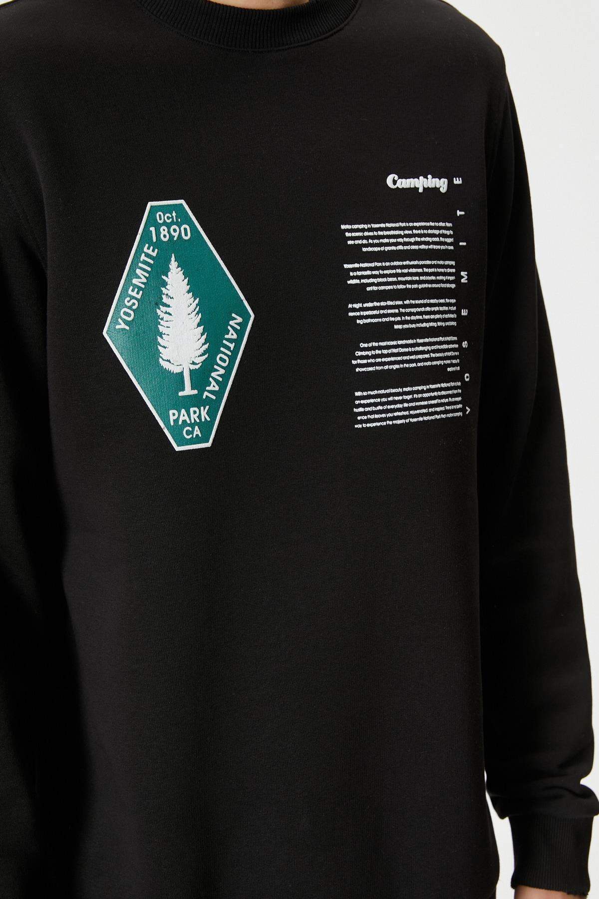 سویشرت مردانه مشکی کوتون | 4WAM70419MK اورجینال - تصویر 5