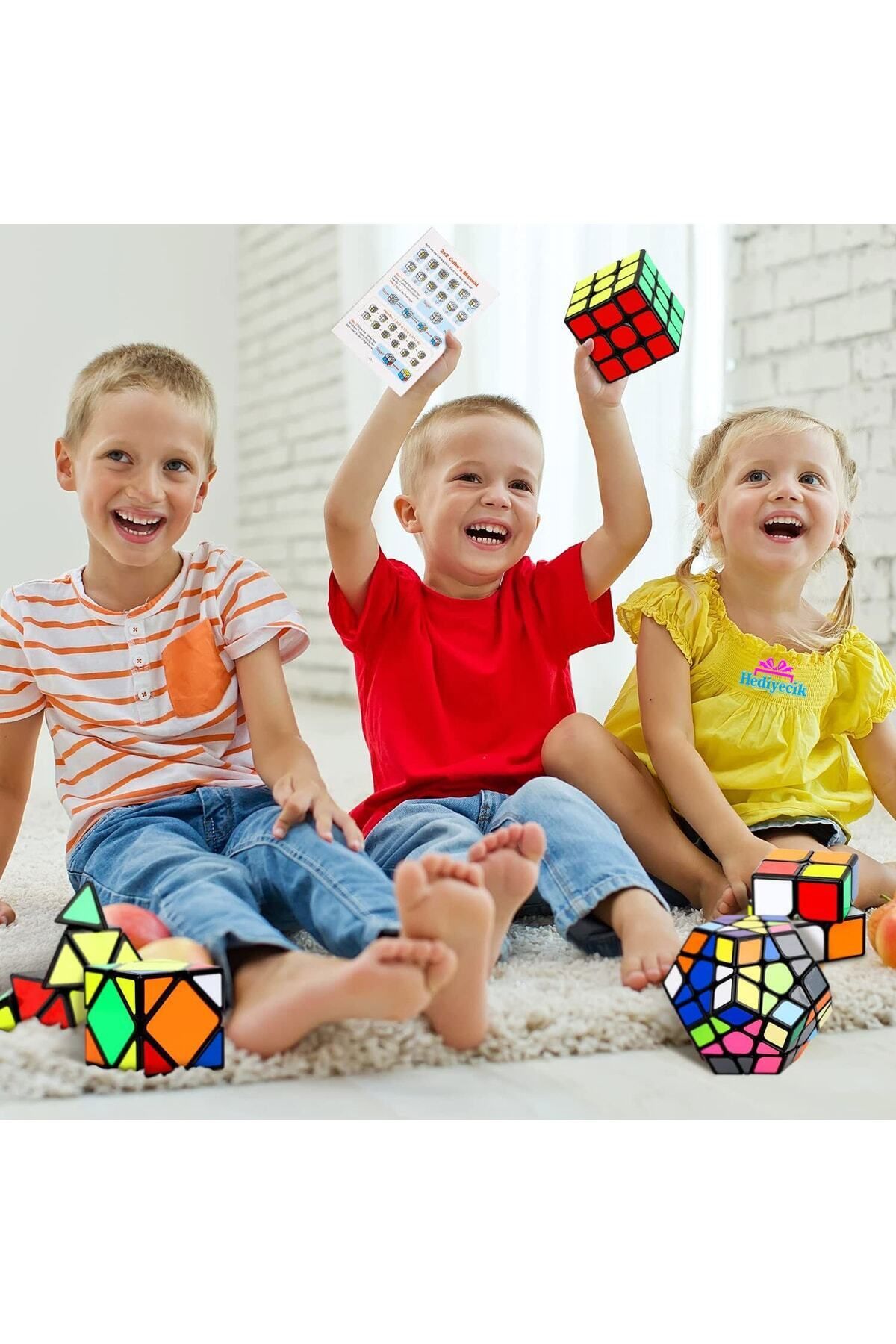hediyecik-Intelligence Cube Set 2X2,3X3,Pyramid,Skewb,Megaminx Speed Cube Set 6