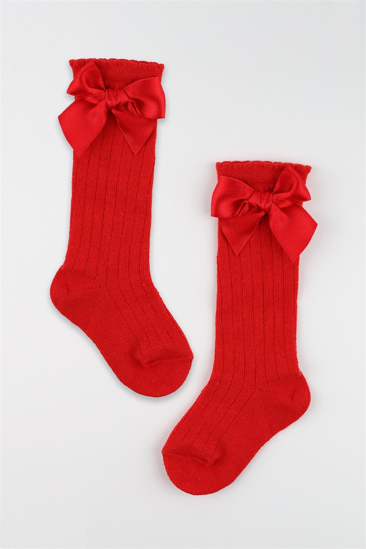 Le Mabelle Girls Socks with Red Ribbon Trendyol