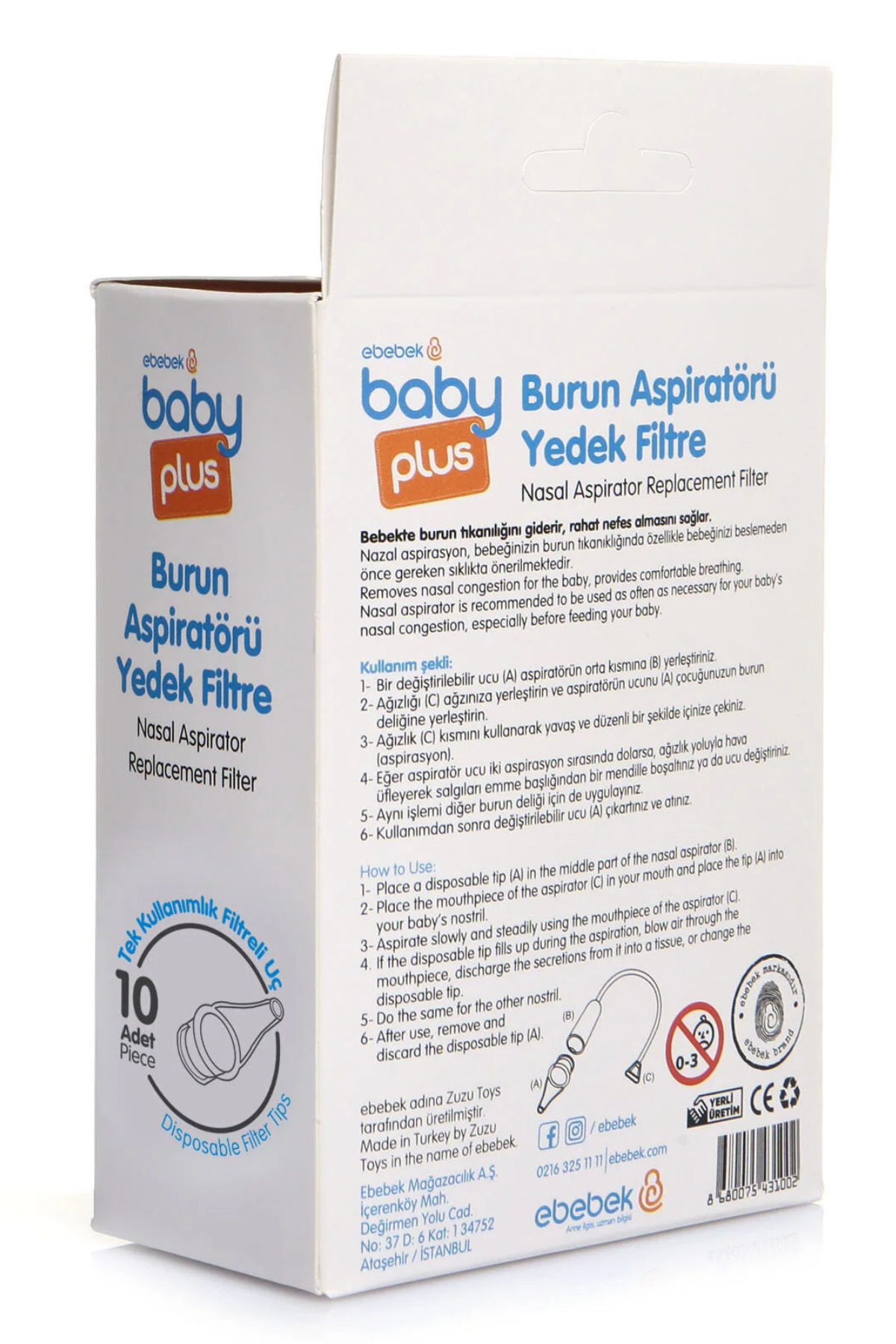 Baby Plus Uyumlu Nazal Burun Aspiratörü Yedek Uç / Nazal Burun Aspiratörü Yedek Filtre fotoğrafı 4 (önizleme)