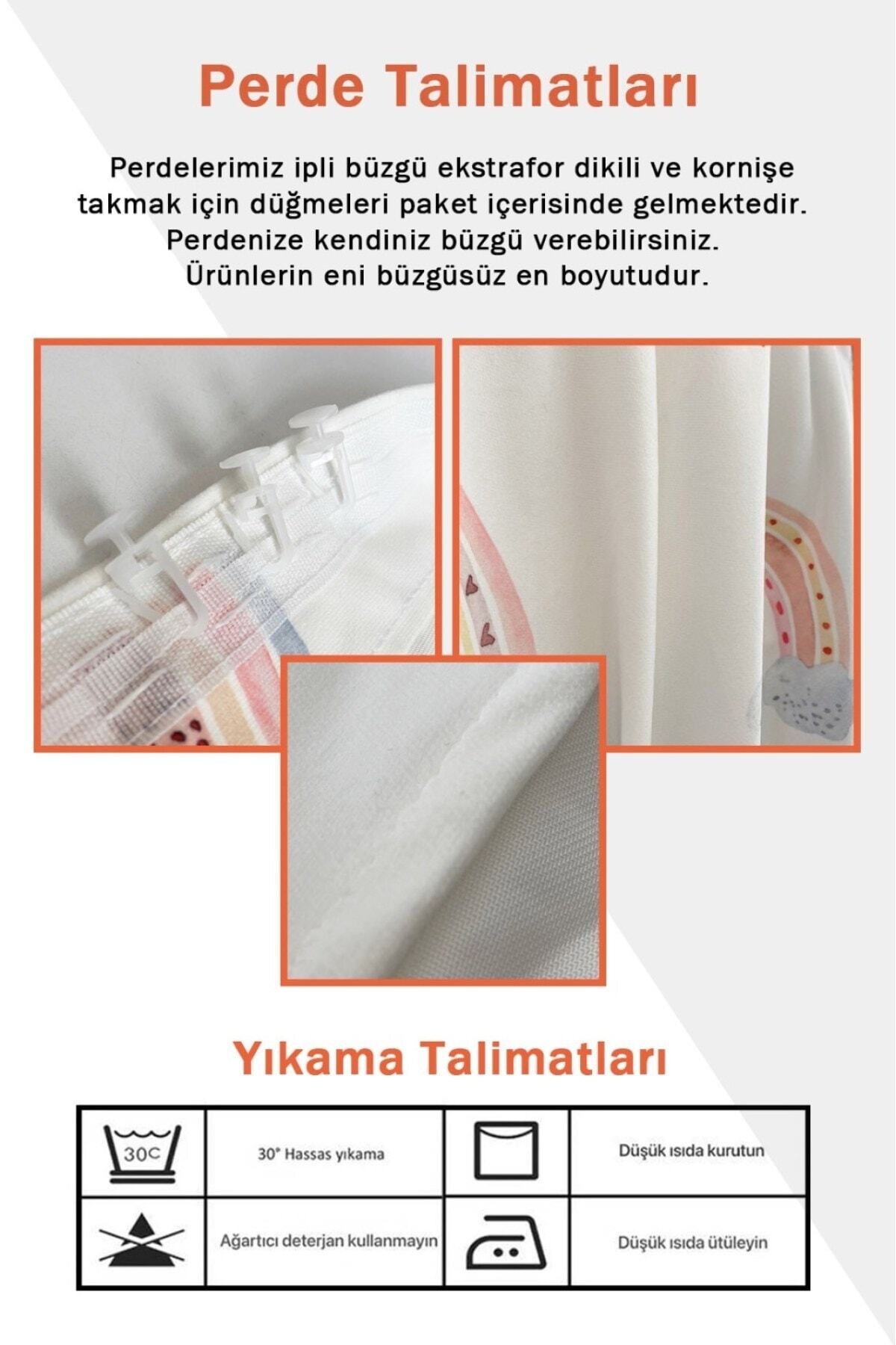 milroma Renkli Kalpler Desen Kadife Bebek Ve Çocuk Odası Fon Perde fotoğrafı 2 (önizleme)