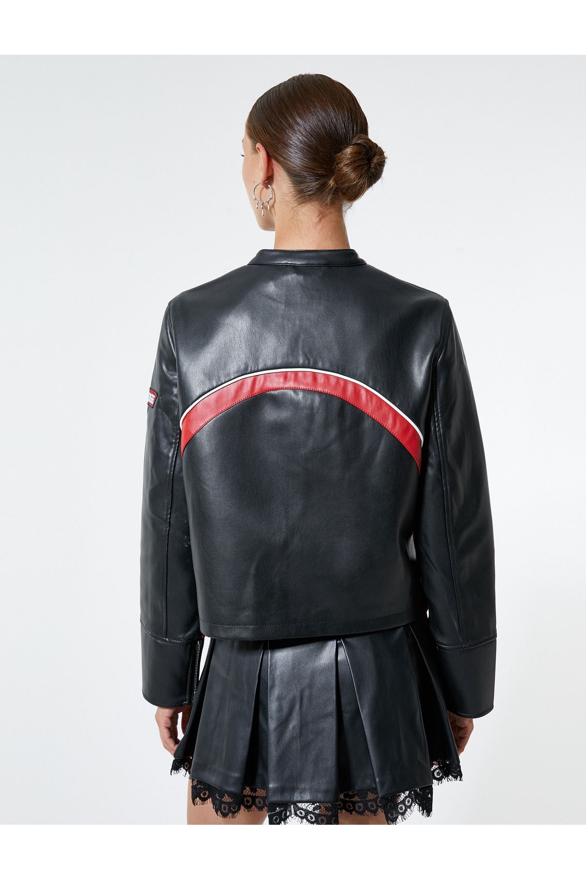 Appliqué on sale biker jacket