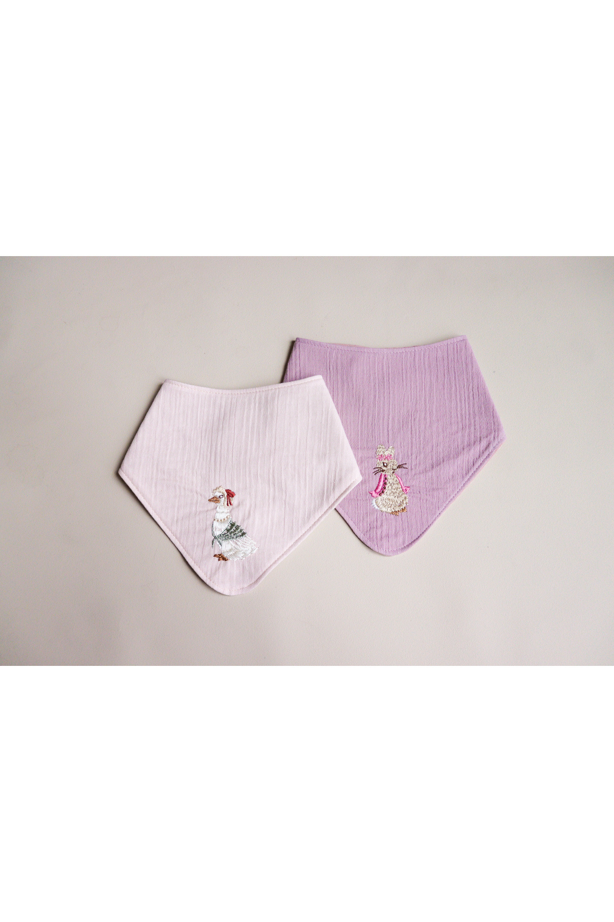 ilays beauty Çift Taraflı Bebek Önlüğü (Peter Ördek-Peter Rabbit Pembe) fotoğrafı 2 (önizleme)