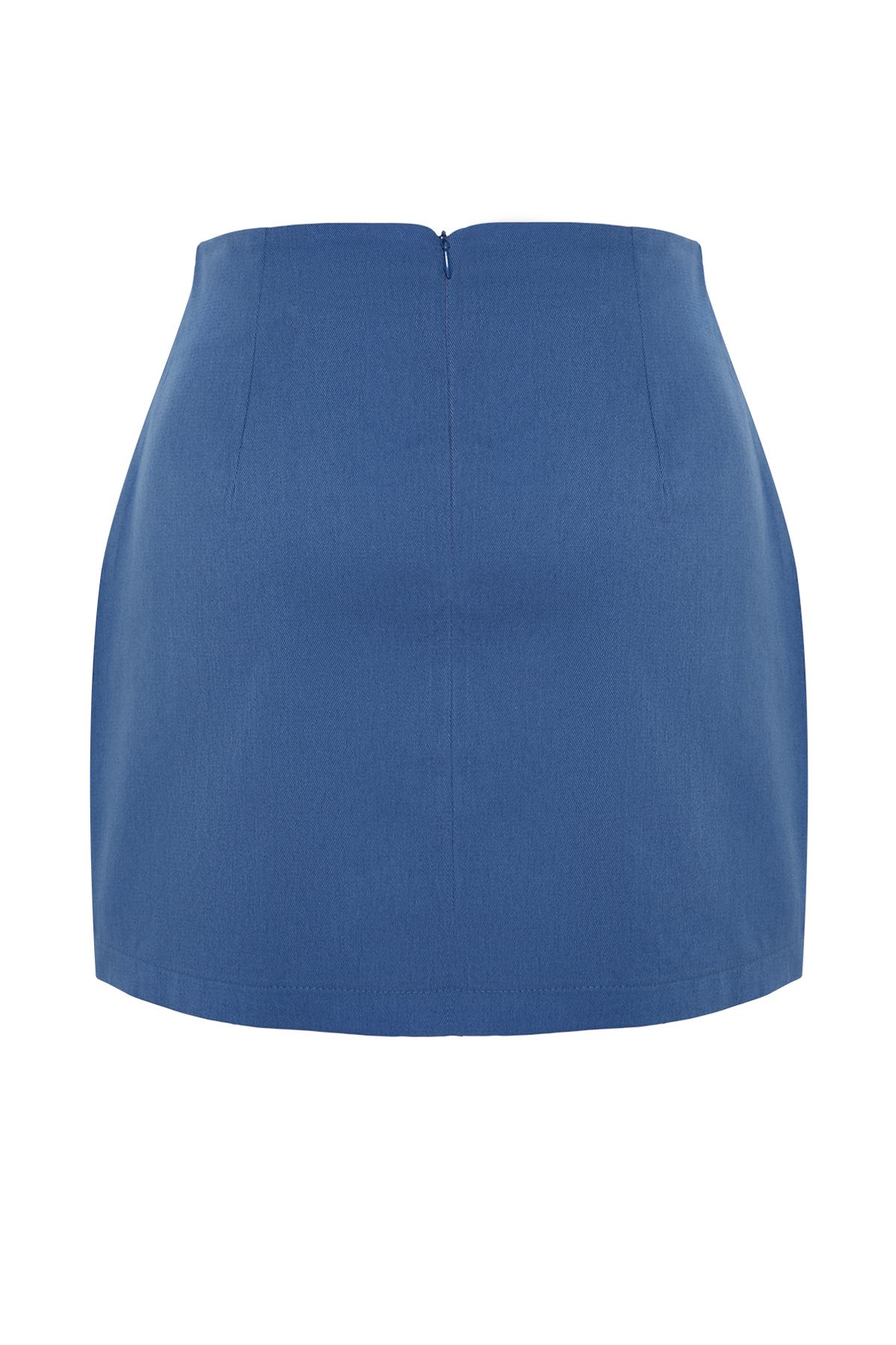 Trendyol Collection-Indigová minisukně A-Line s vysokým pasem – tkaná, TWOSS22ET0136 8