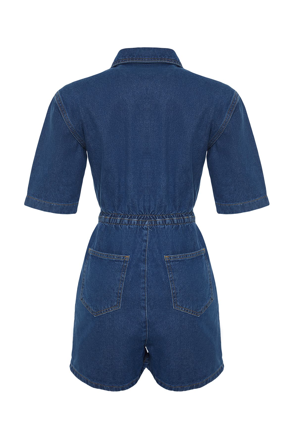 Trendyol Collection-Tmavě modré džínové šortky s elastickým pasem TWOSS24TU00017 8