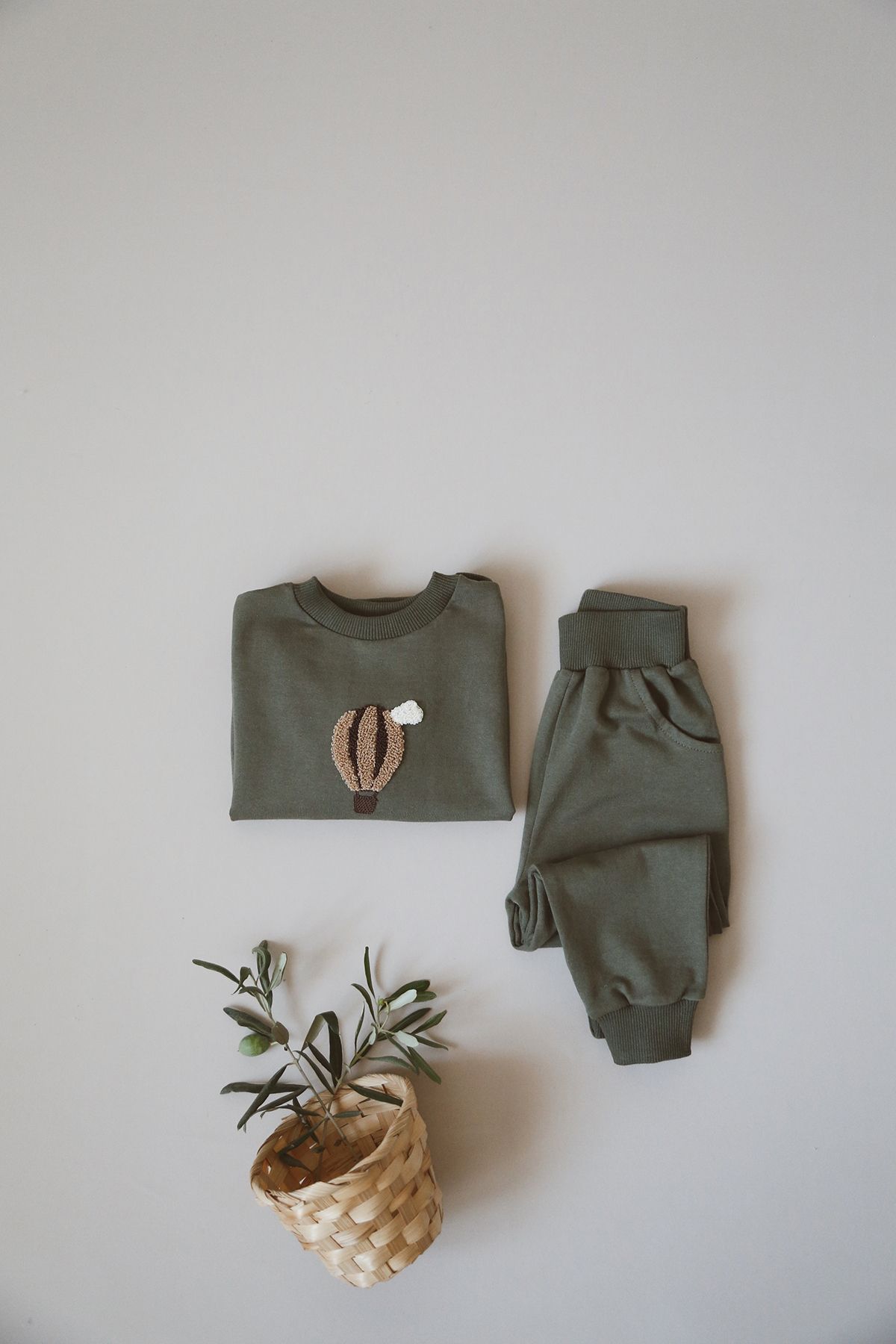 Baby khaki tracksuit discount