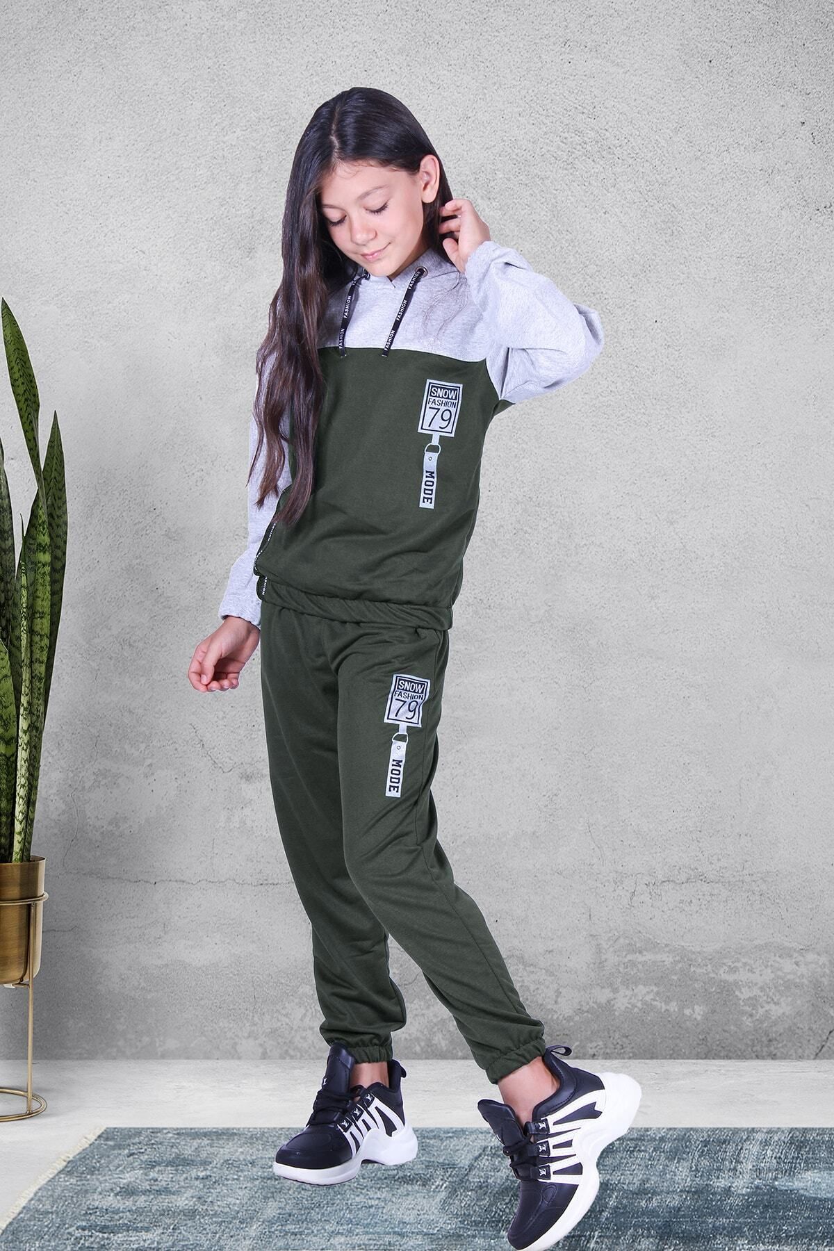 FYK KİDS Snow Fashion Printed Girls Tracksuit Set - Trendyol