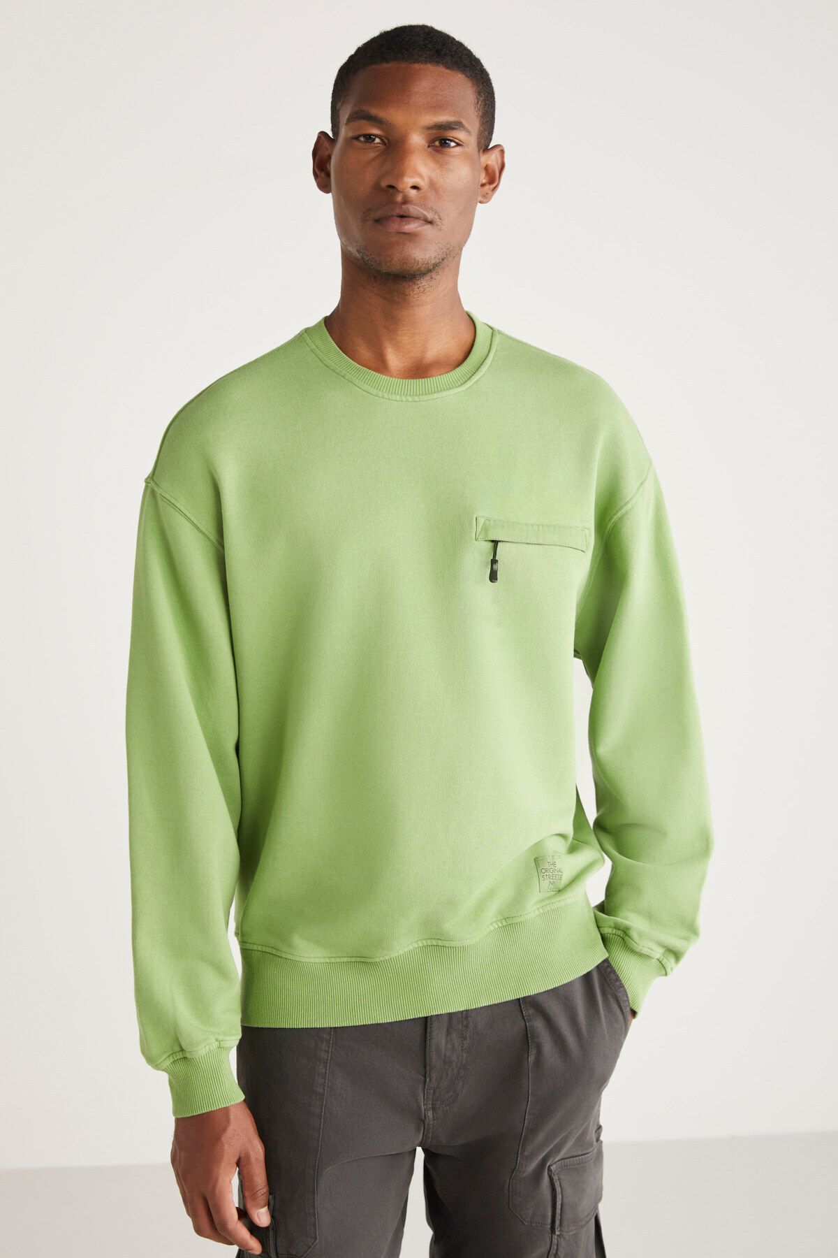 Lime green crew neck top sweatshirt