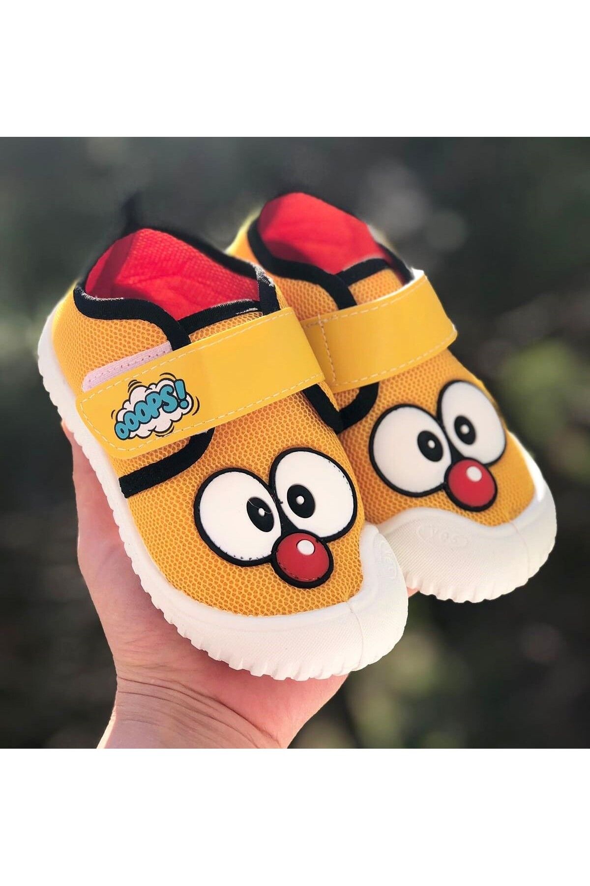 Pandalina-Children's Slippers Nursery Home School Shoes Velcro Linen Non-Slip Sole Nursery Shoes 4