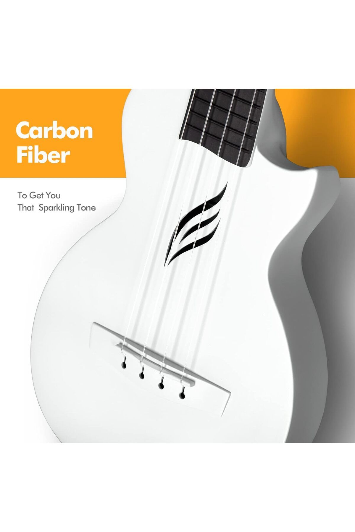 EnYa-NOVA Mini White Ukulele Acoustic, for Beginners, Case, Strap, Capo and Spring Starter Kit 4