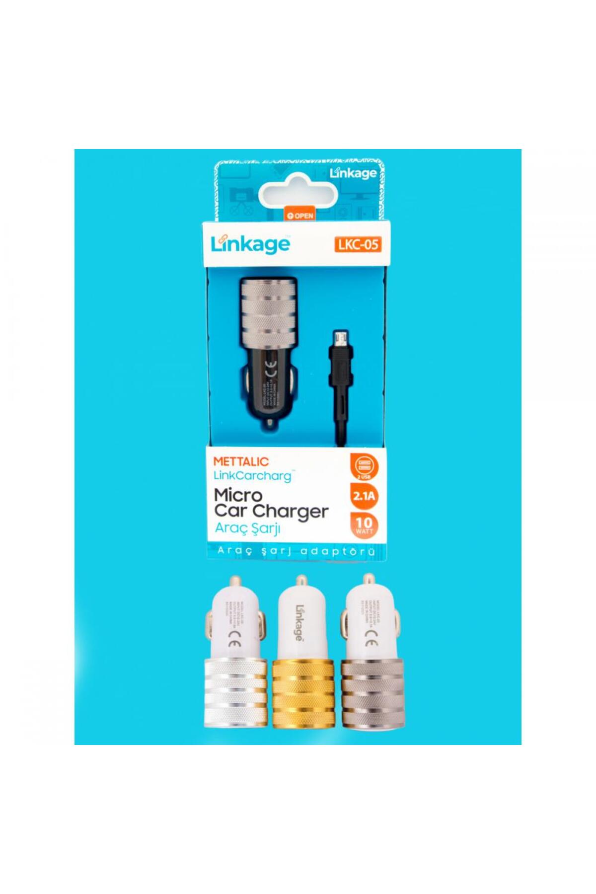 Oto Araç Şarj, 2.1a Micro, 12-24v, 2usb, 10 Watt, 1mtkablo Lkc-05