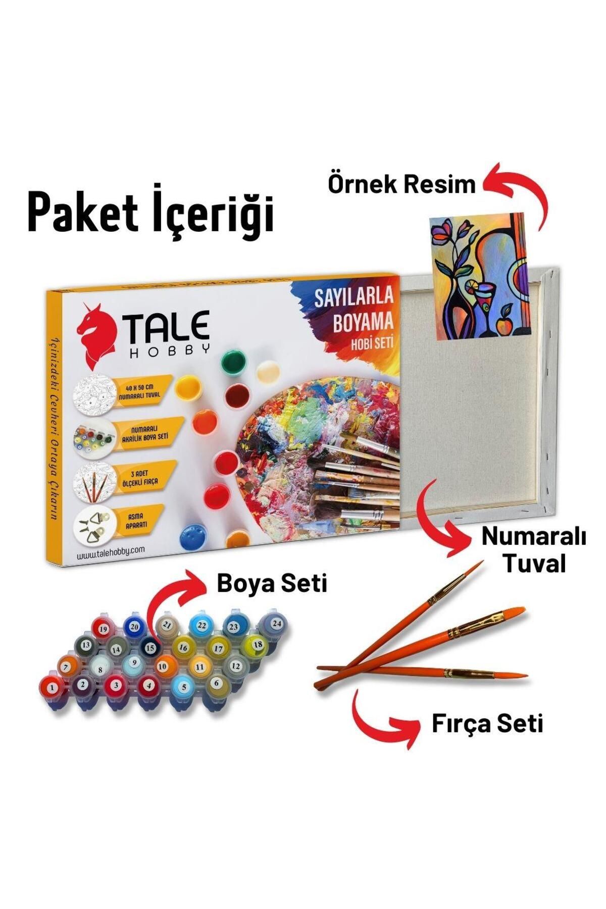 Talehobby-Spring Floral Painting Set - 60x75cm with Pulley Stretch, Numbers and Brushes Included 2