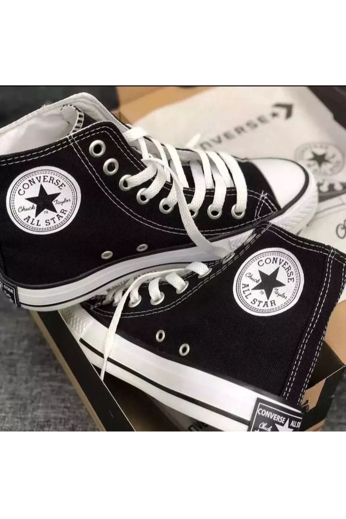 Checkered converse high tops sales