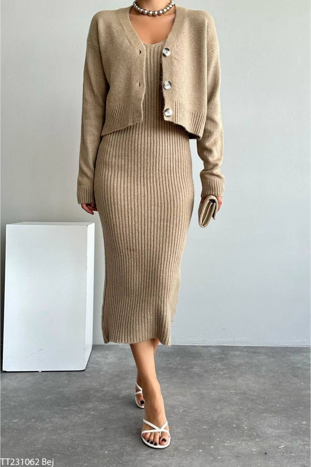 Dress and sales cardigan set womens