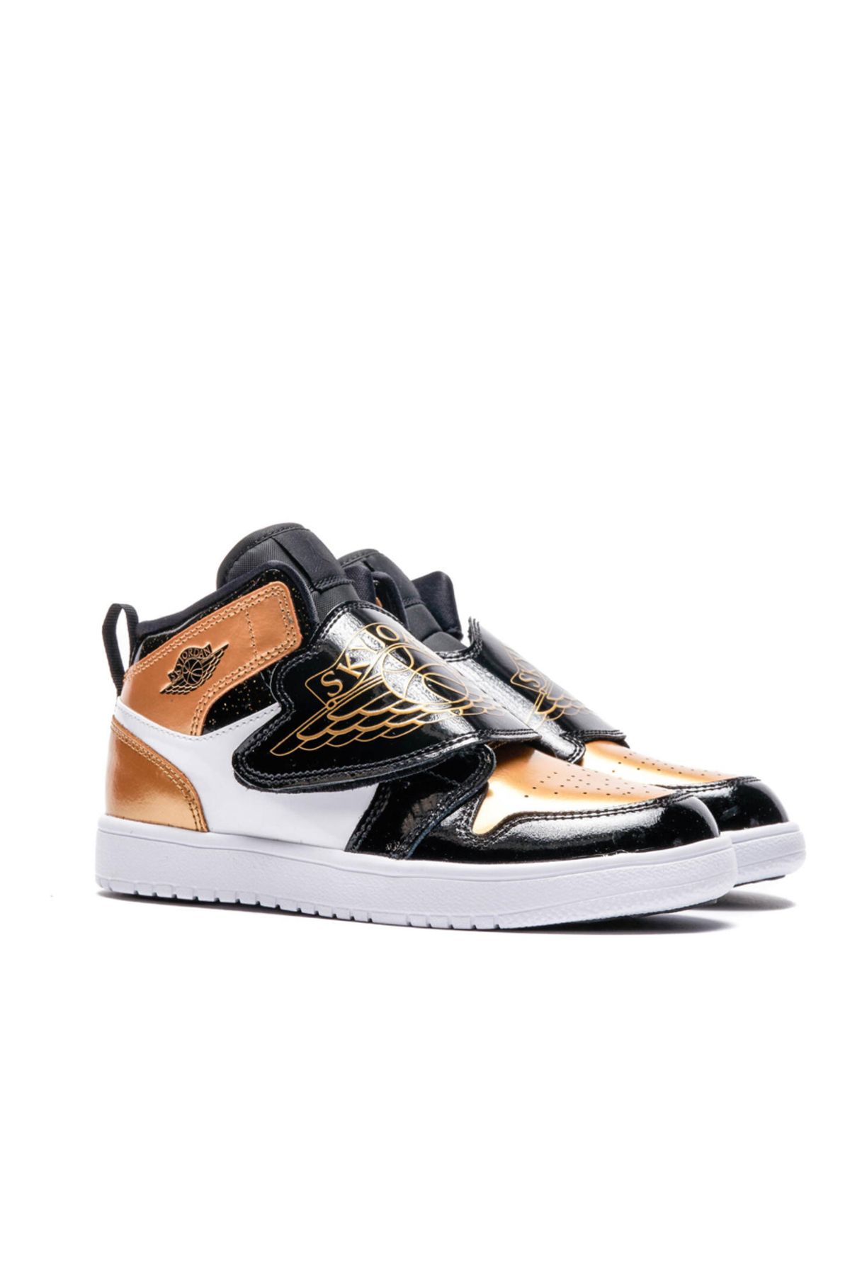 Air jordan 1 mid black metallic gold white shop