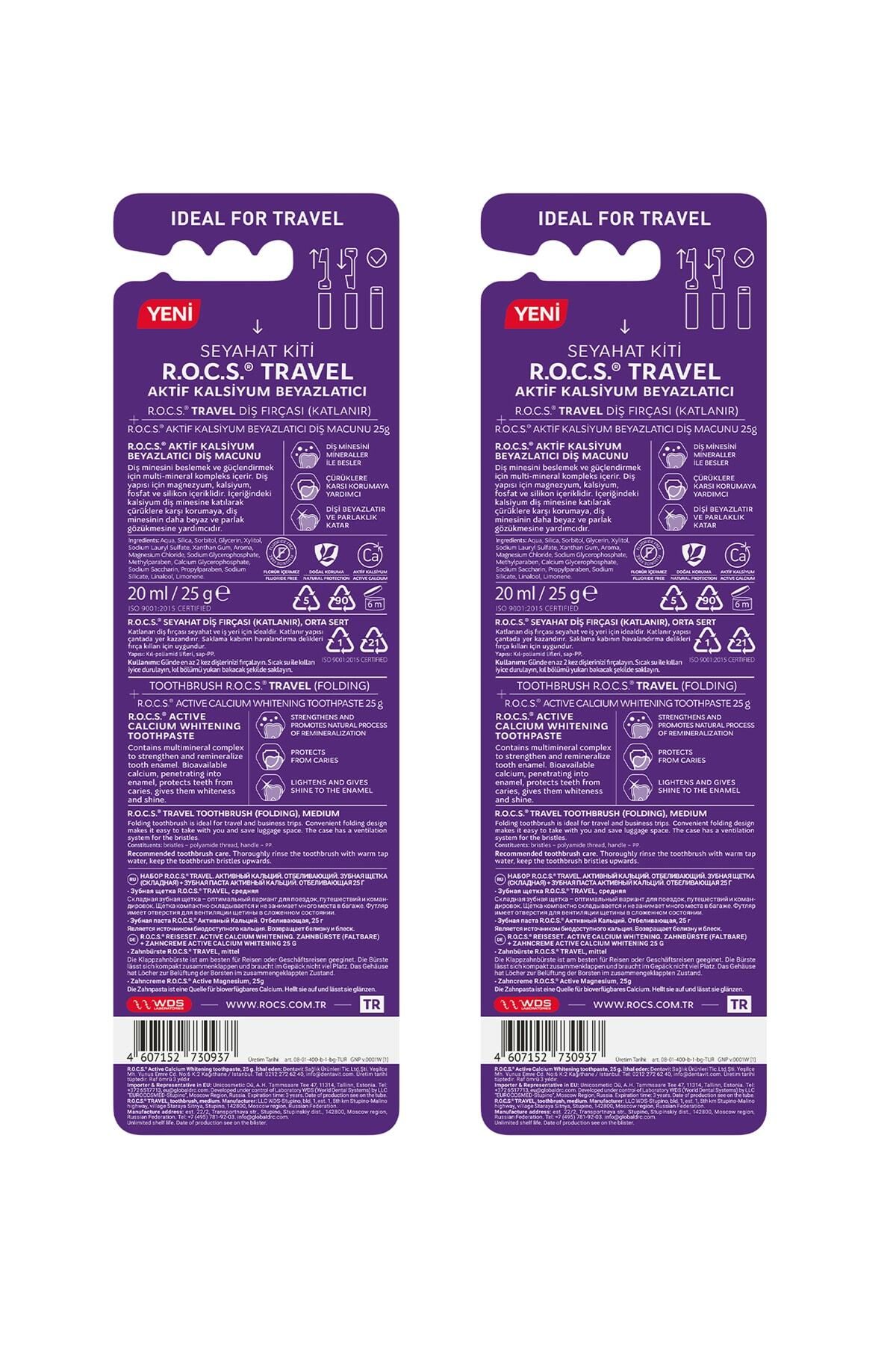 R.O.C.S. 2'Lİ Travel Katlanır Diş Fırçası ve Beyazlatıcı Diş Macunu 25 G Seti-TURUNCU-SARI KIL - 3